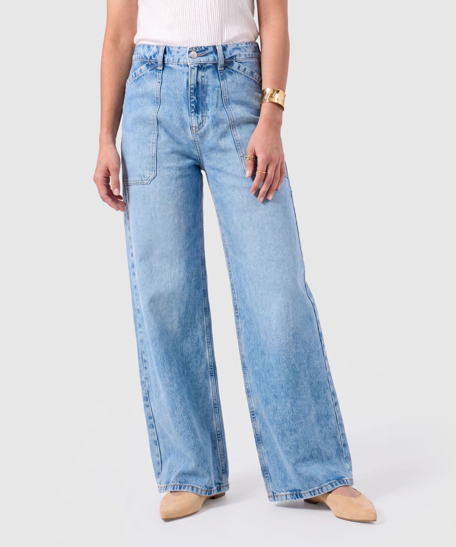Jean Isadora Minimalista azul marino para mujer, vista principal