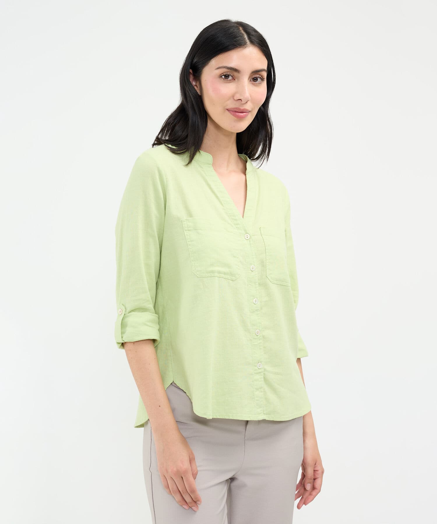 Blusa Valentina Relajado verde oliva para mujer, vista principal
