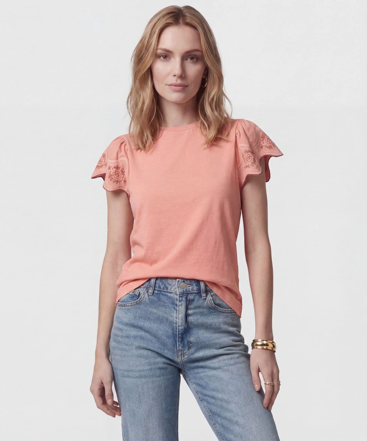 Camiseta Granada Contemporáneo rosa empolvado para mujer, vista principal