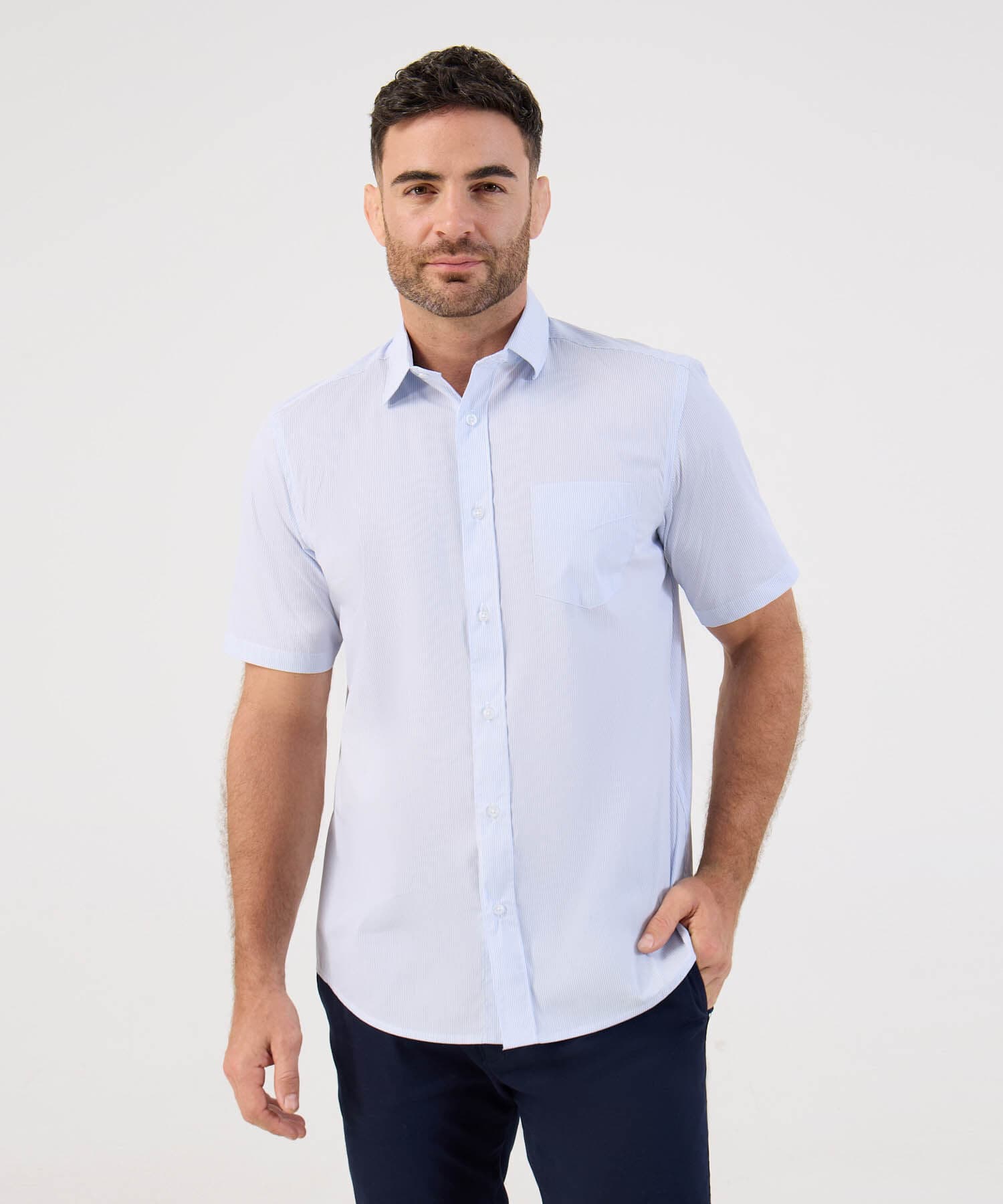 Camisa Siena Minimalista azul marino para hombre, vista principal