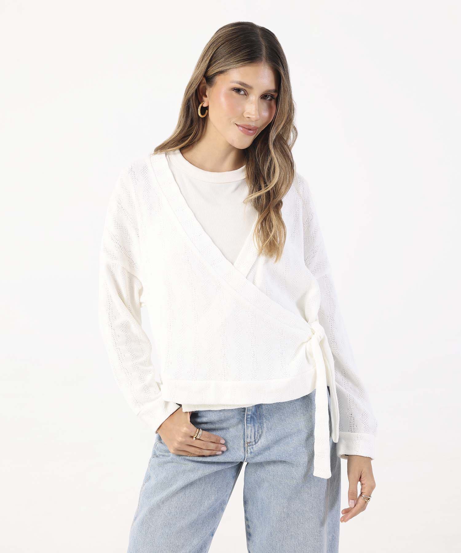 Buzo Horizonte Clásico blanco para mujer, vista principal
