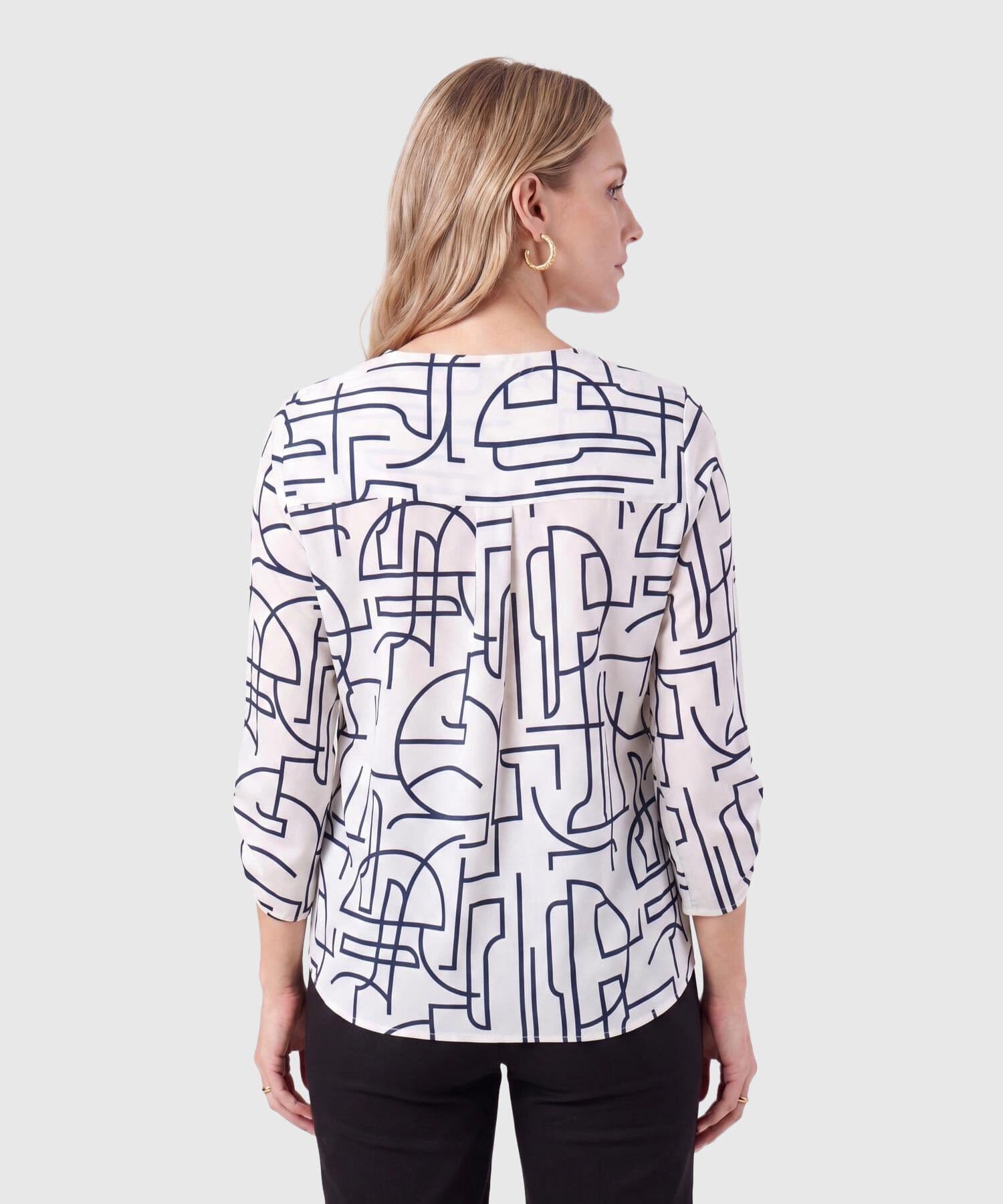 Blusa Sierra Fluido blanco para mujer, vista 4