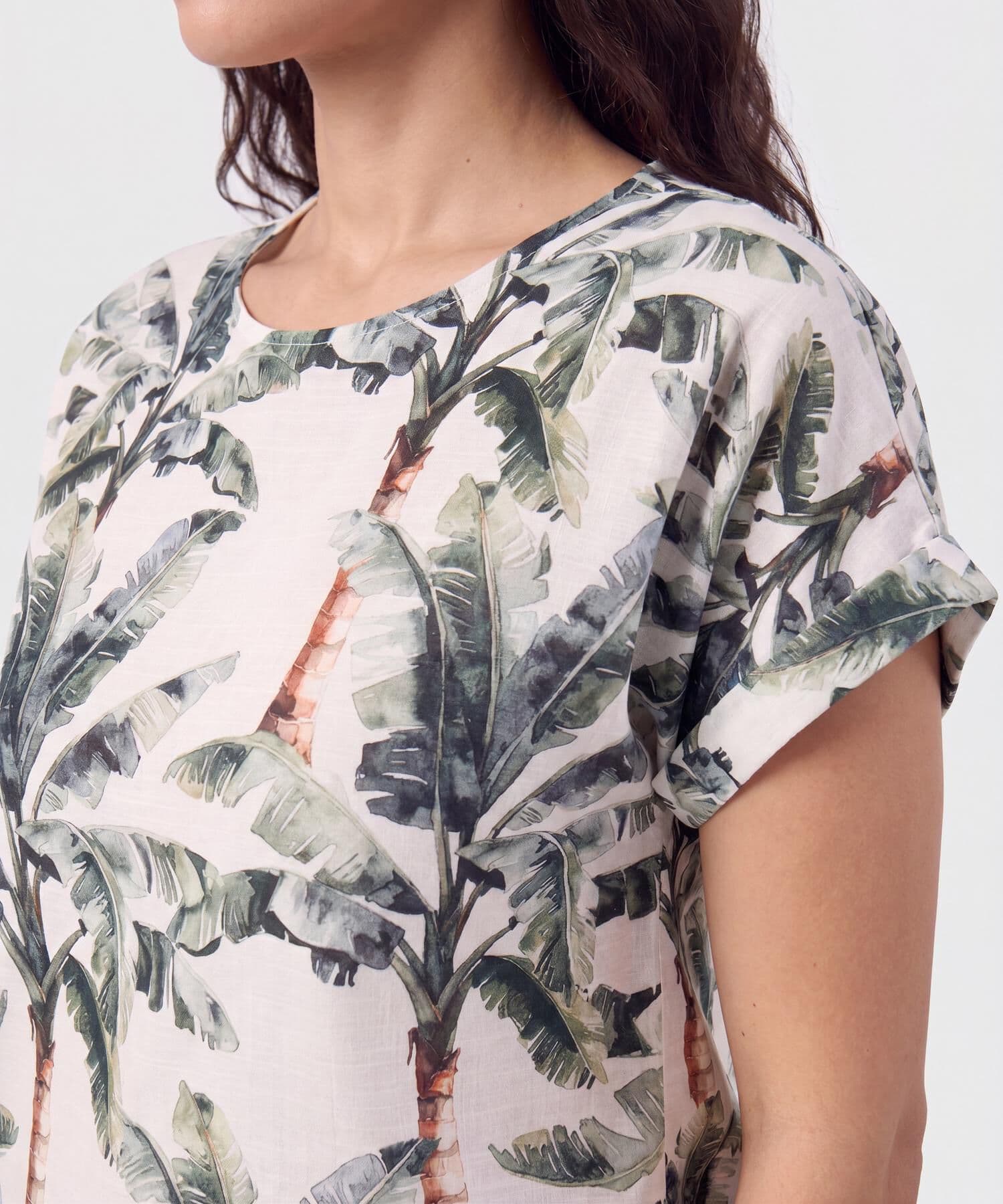 Blusa Sierra Edición Lino verde oliva para mujer, vista 3