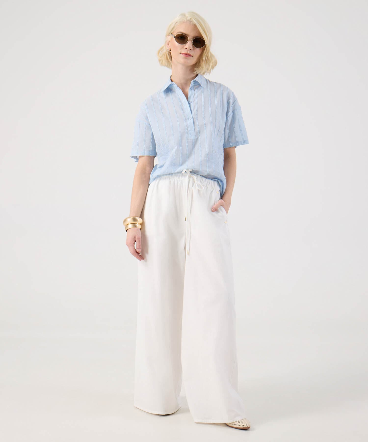 Pantalón Aura de Noche blanco para mujer, vista 2