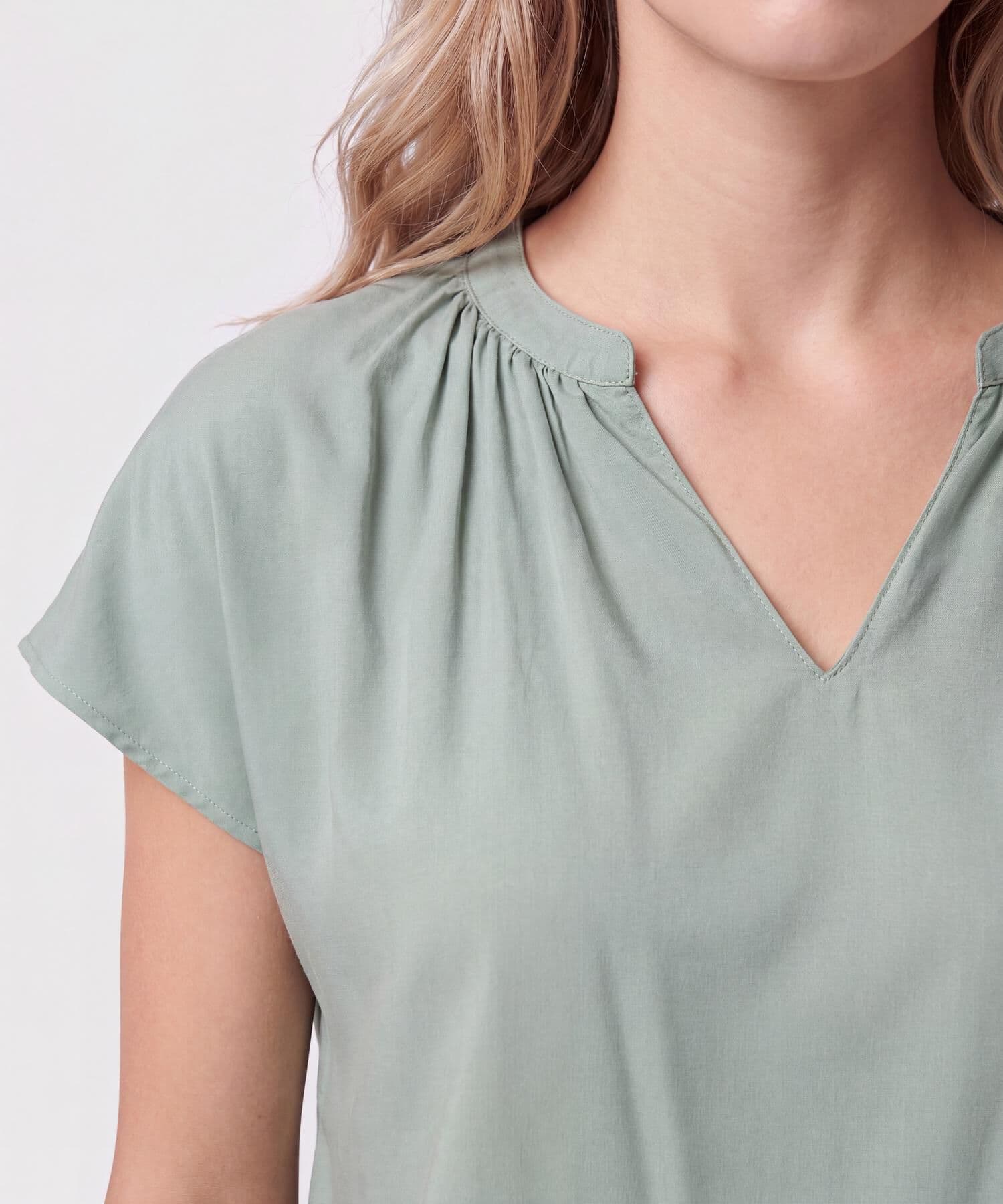 Blusa Candelaria Relajado verde oliva para mujer, vista 3