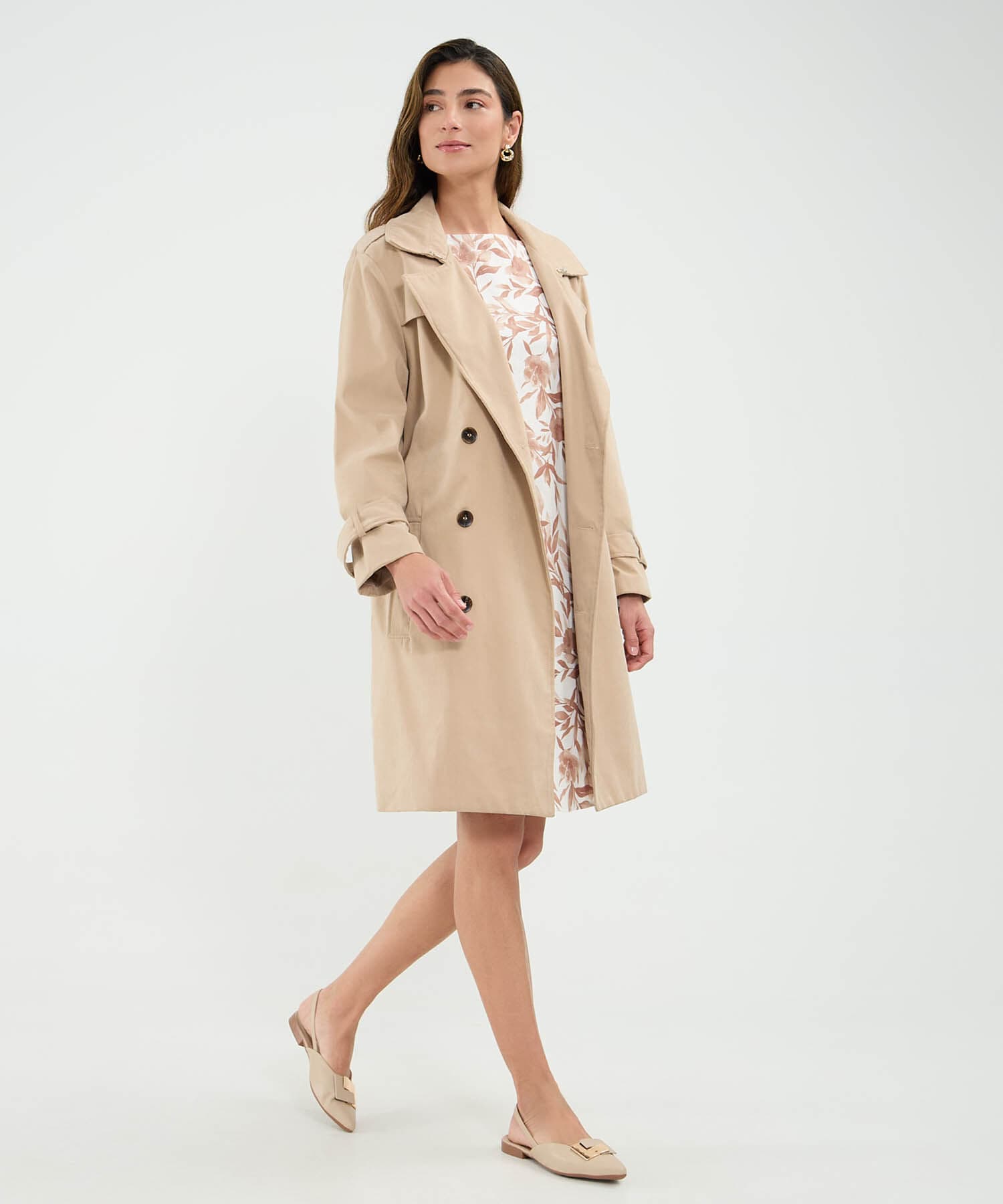 Vestido Marfil de Ciudad café para mujer, vista principal