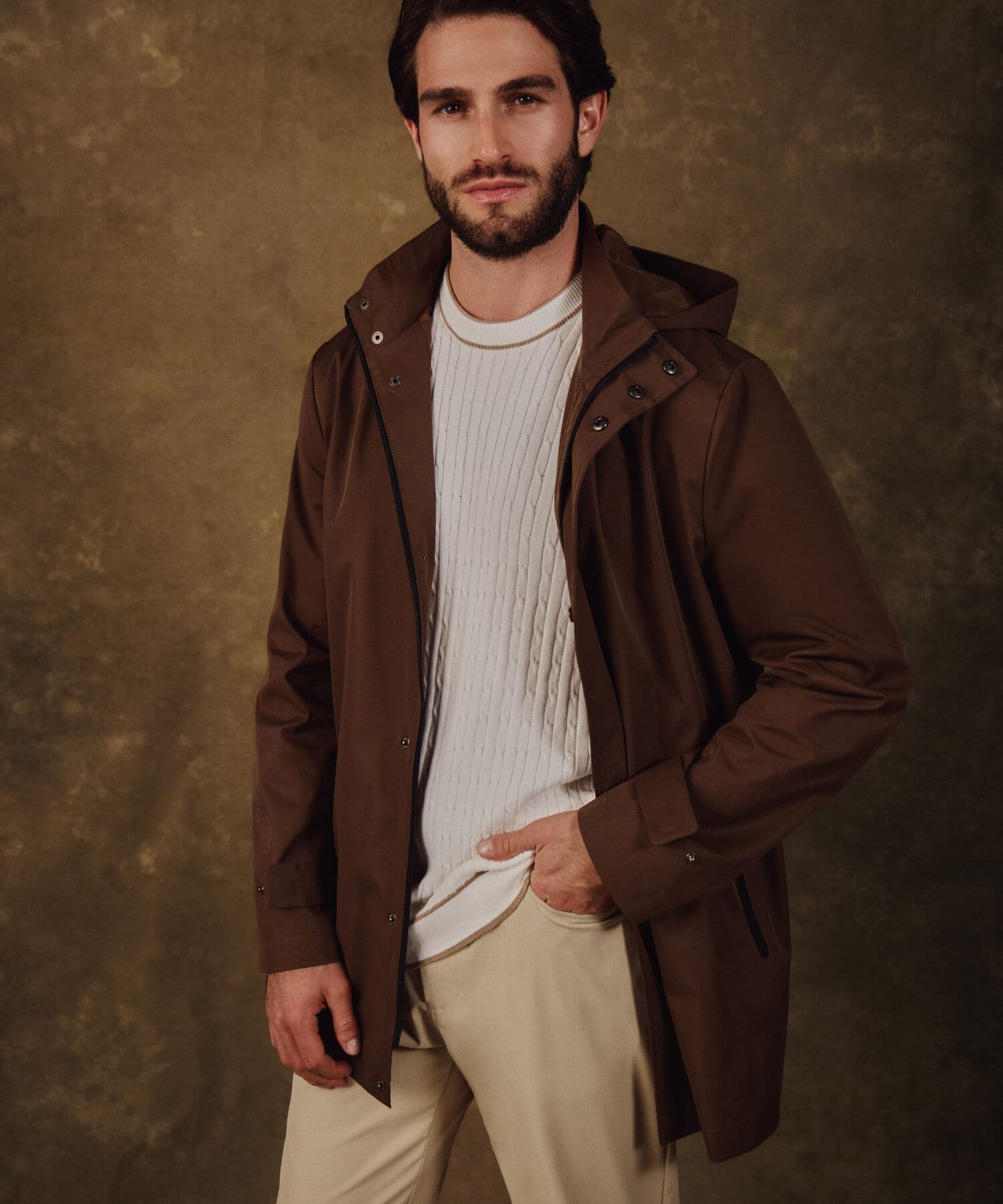 Chaqueta Dalia Esencial café para hombre, vista principal