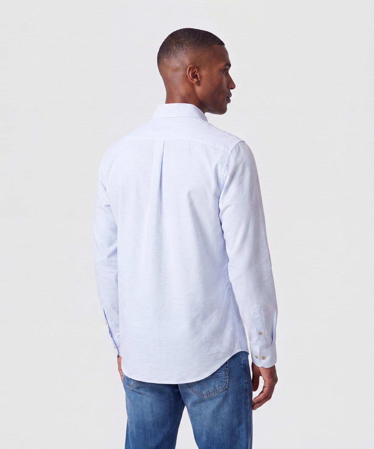 Camisa Tierra Texturizado azul marino para hombre, vista 4
