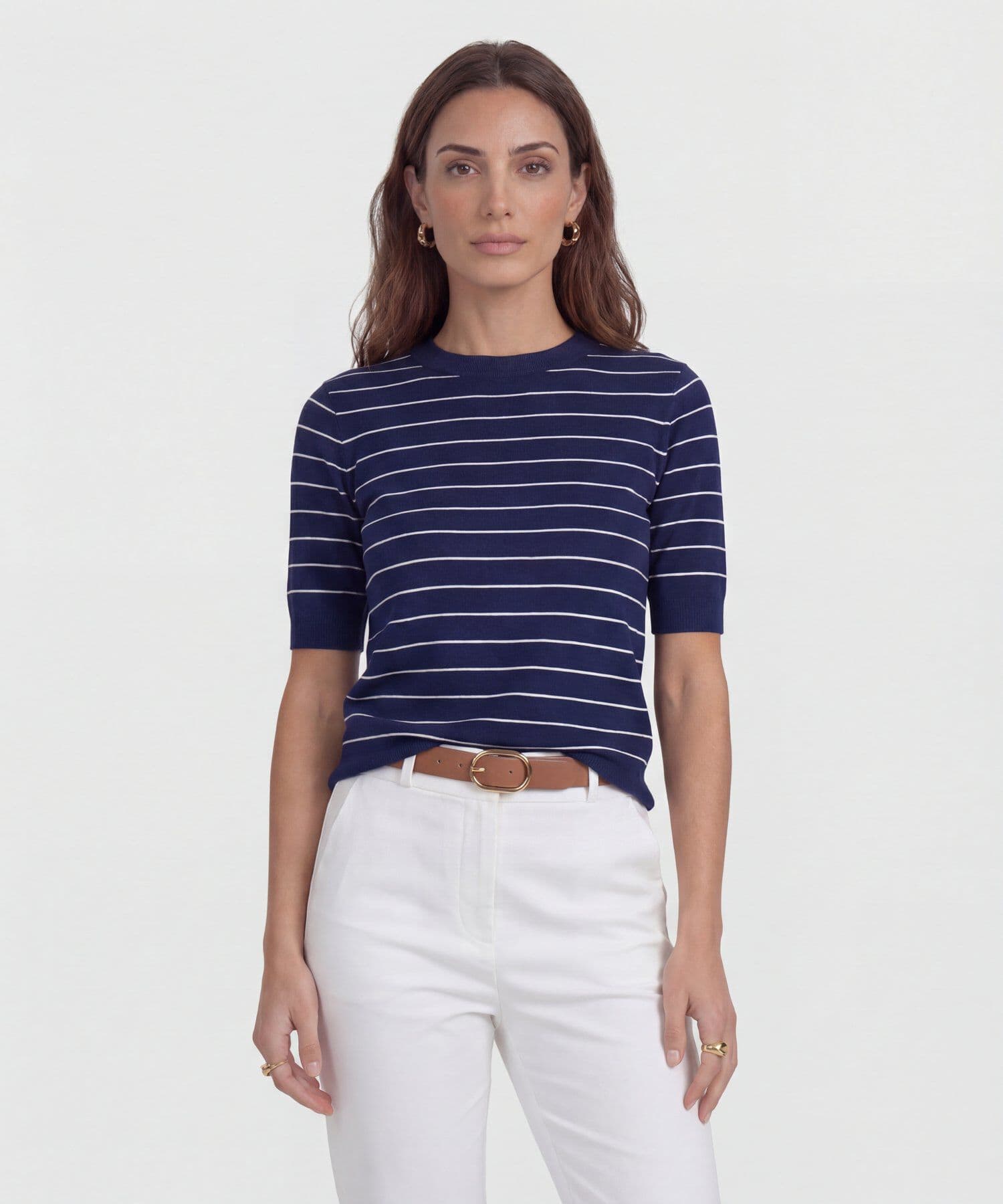 Camiseta Carmín Relajado azul marino para mujer, vista principal
