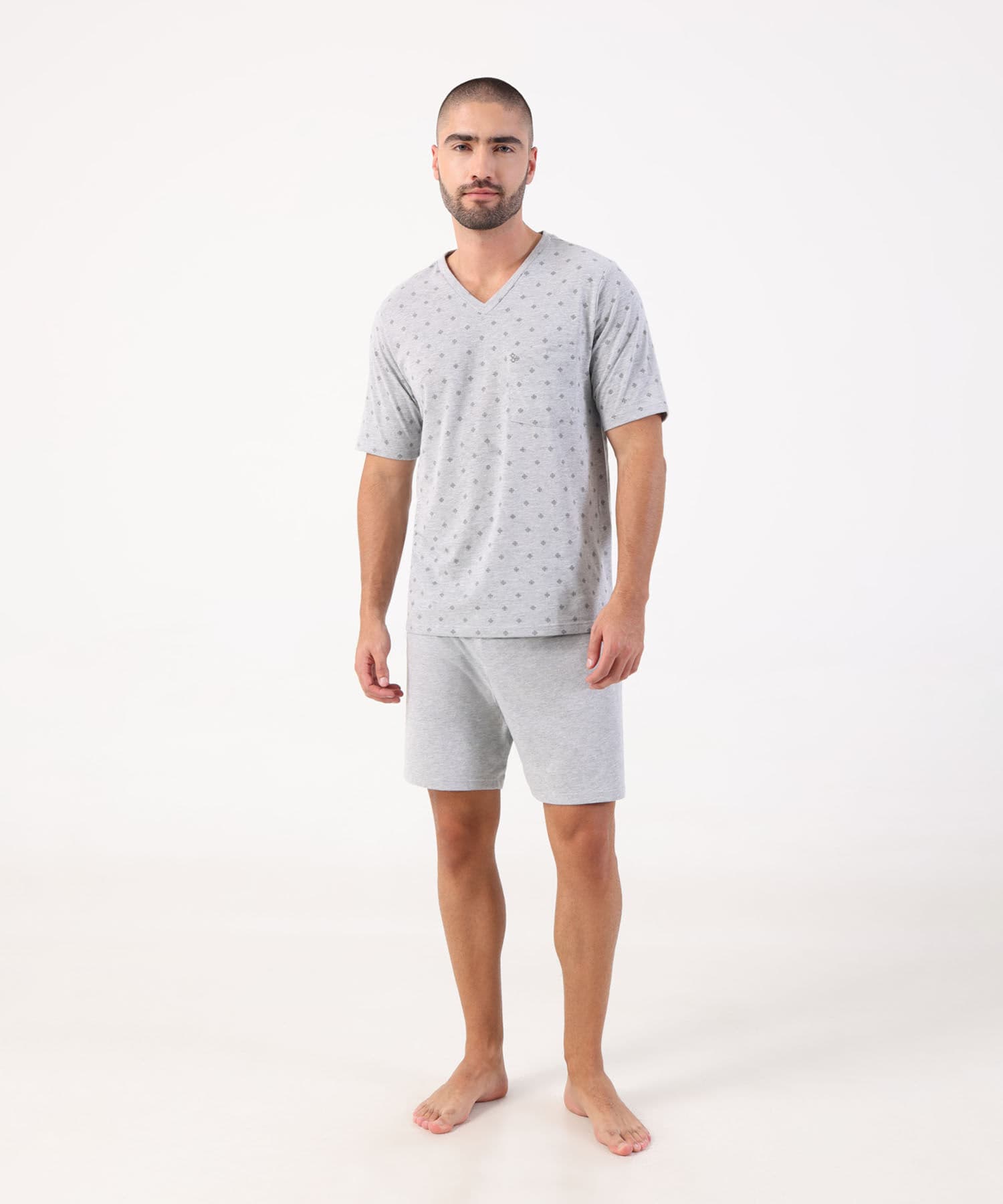 Pijama Marea Texturizado gris humo para hombre, vista principal