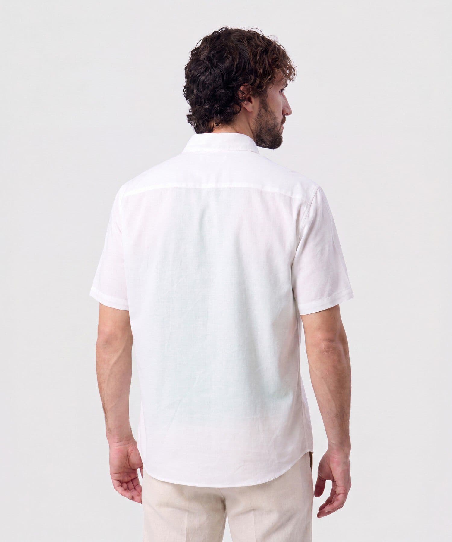 Camisa Laguna Edición Lino blanco para hombre, vista 4