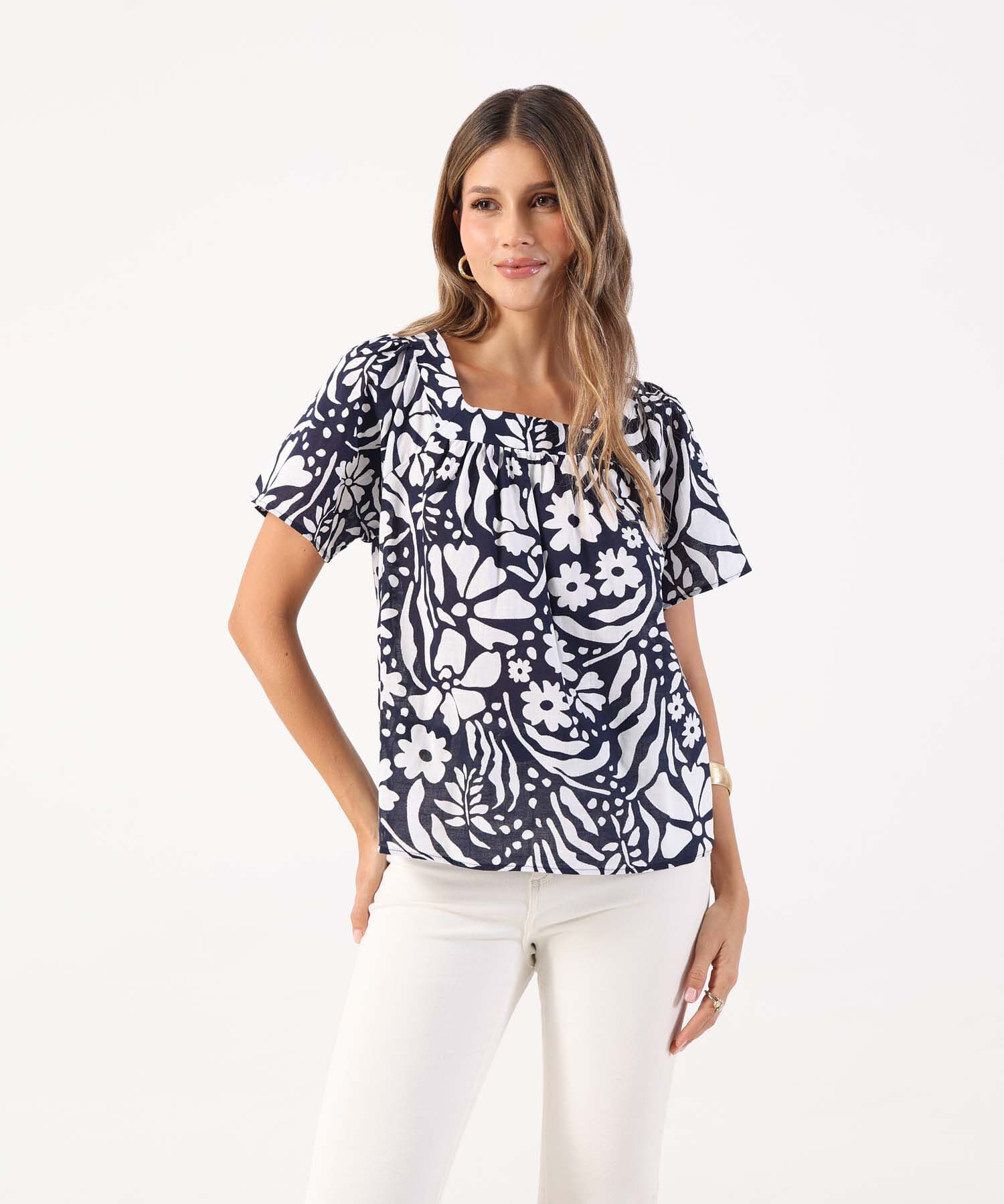 Blusa Marea Clásico azul marino para mujer, vista principal