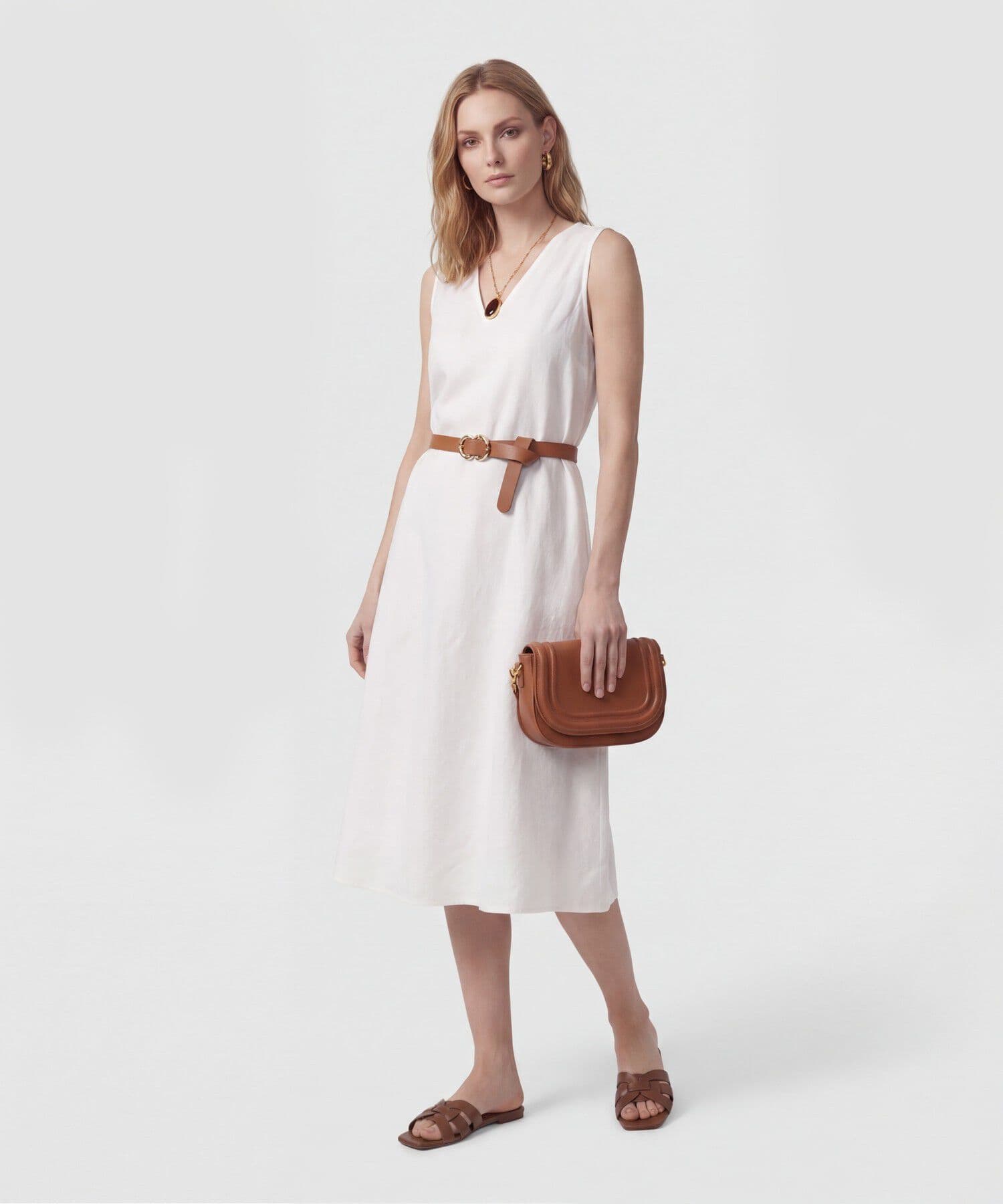Vestido Laguna Fluido blanco para mujer, vista principal