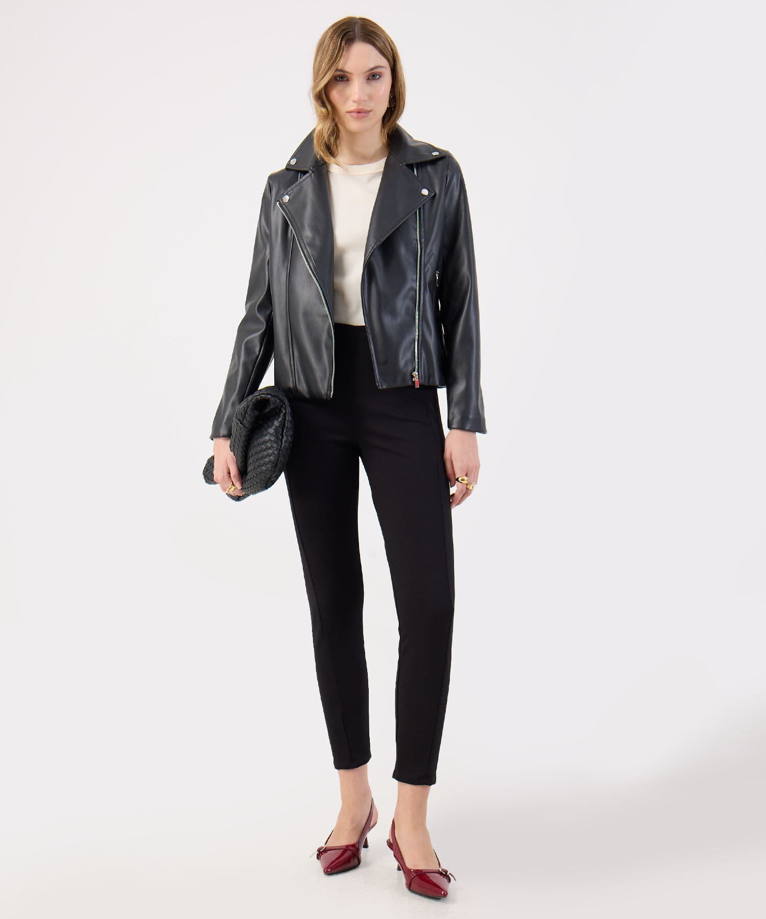 Camiseta Brisa Texturizado negro para mujer, vista 2