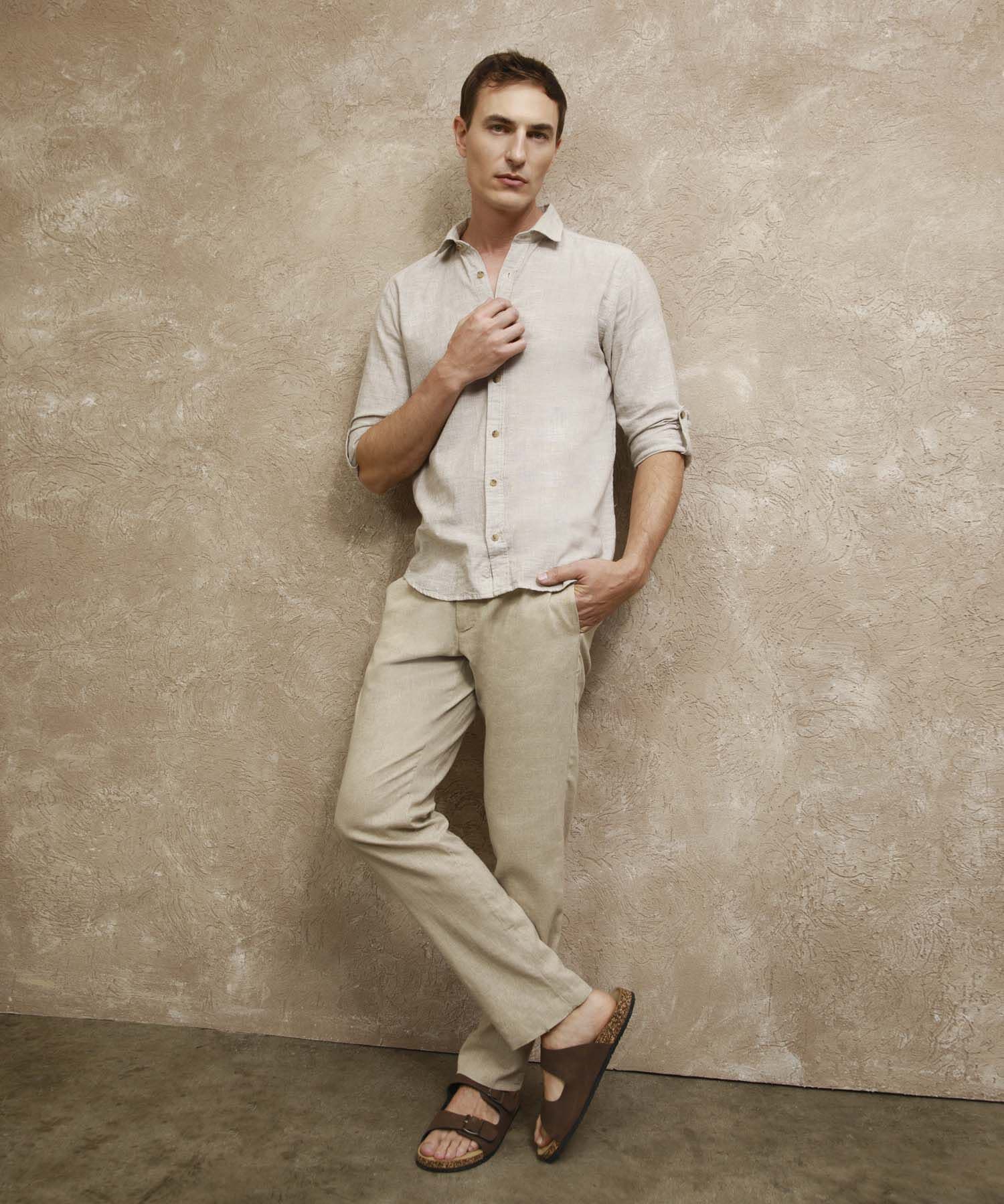 Pantalón Marea Minimalista marfil para hombre, vista principal