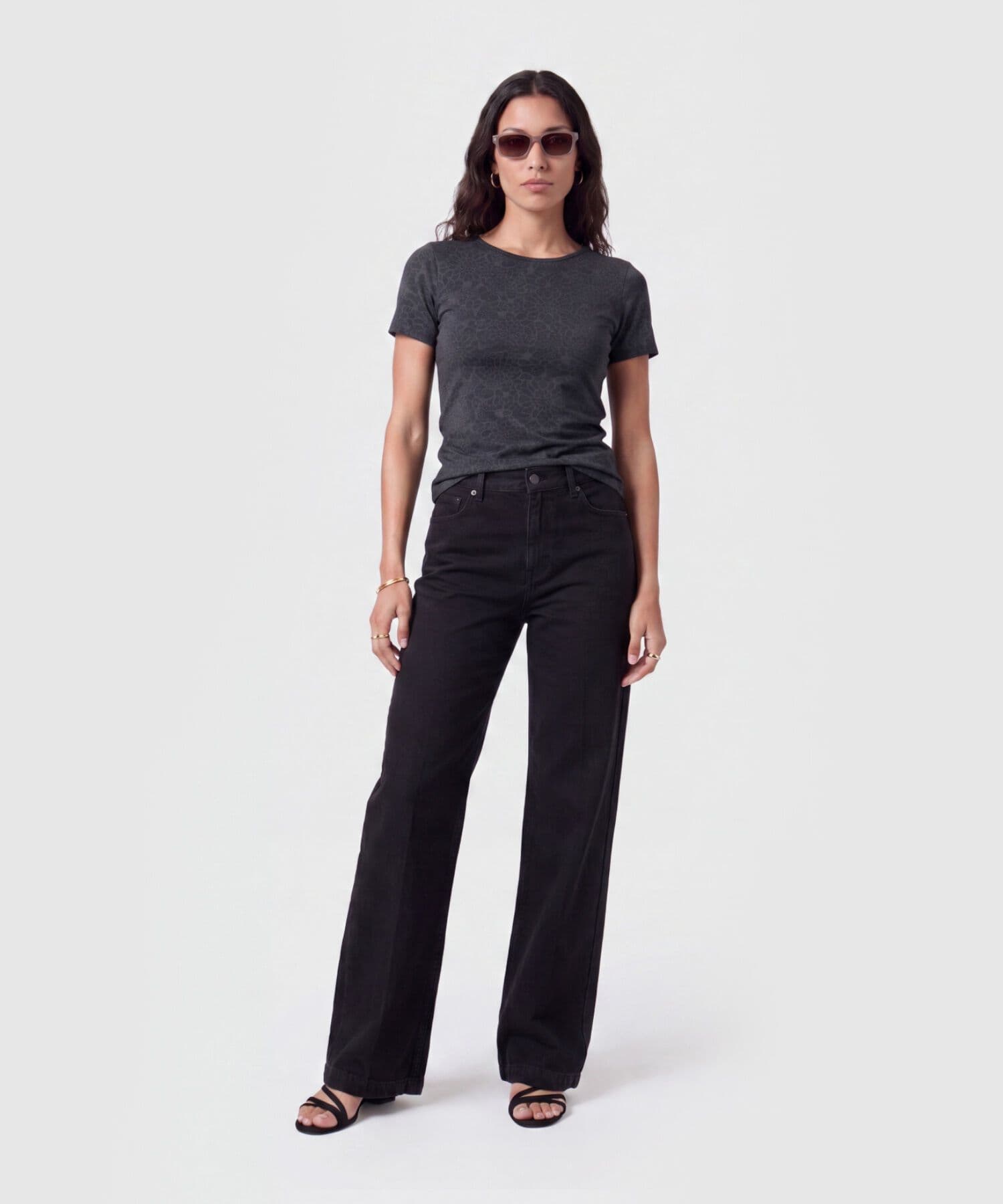 Camiseta Amalia Texturizado negro para mujer, vista 2