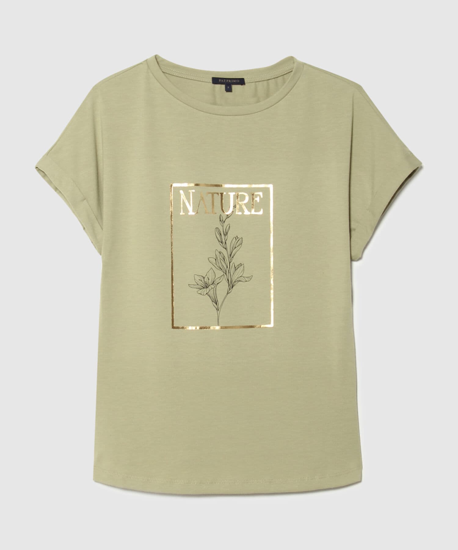 Camiseta Aura Minimalista verde oliva para mujer, vista 5