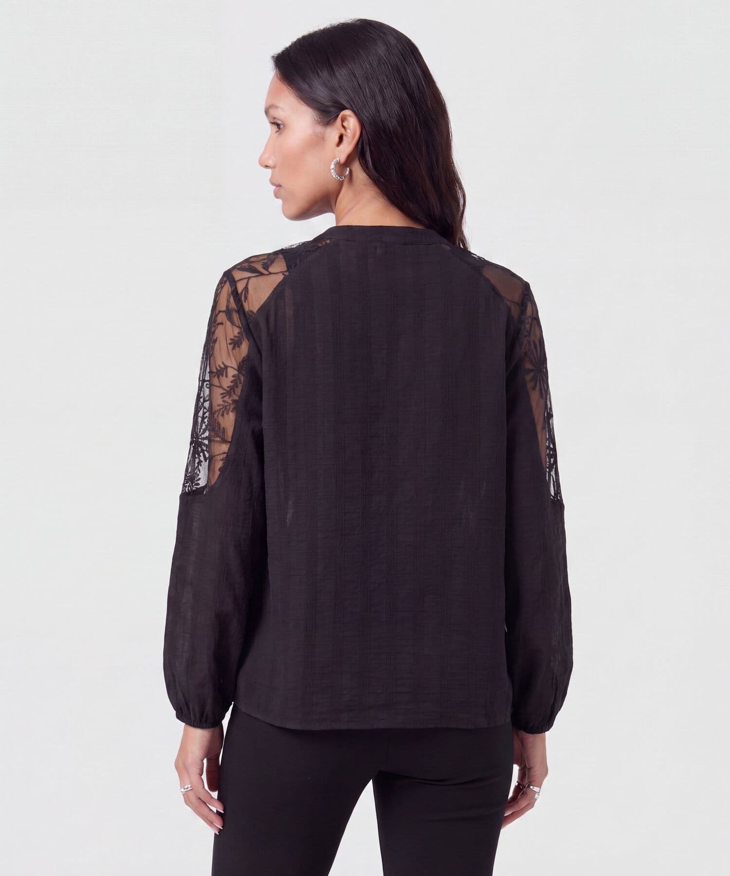 Blusa Ámbar Minimalista negro para mujer, vista 4