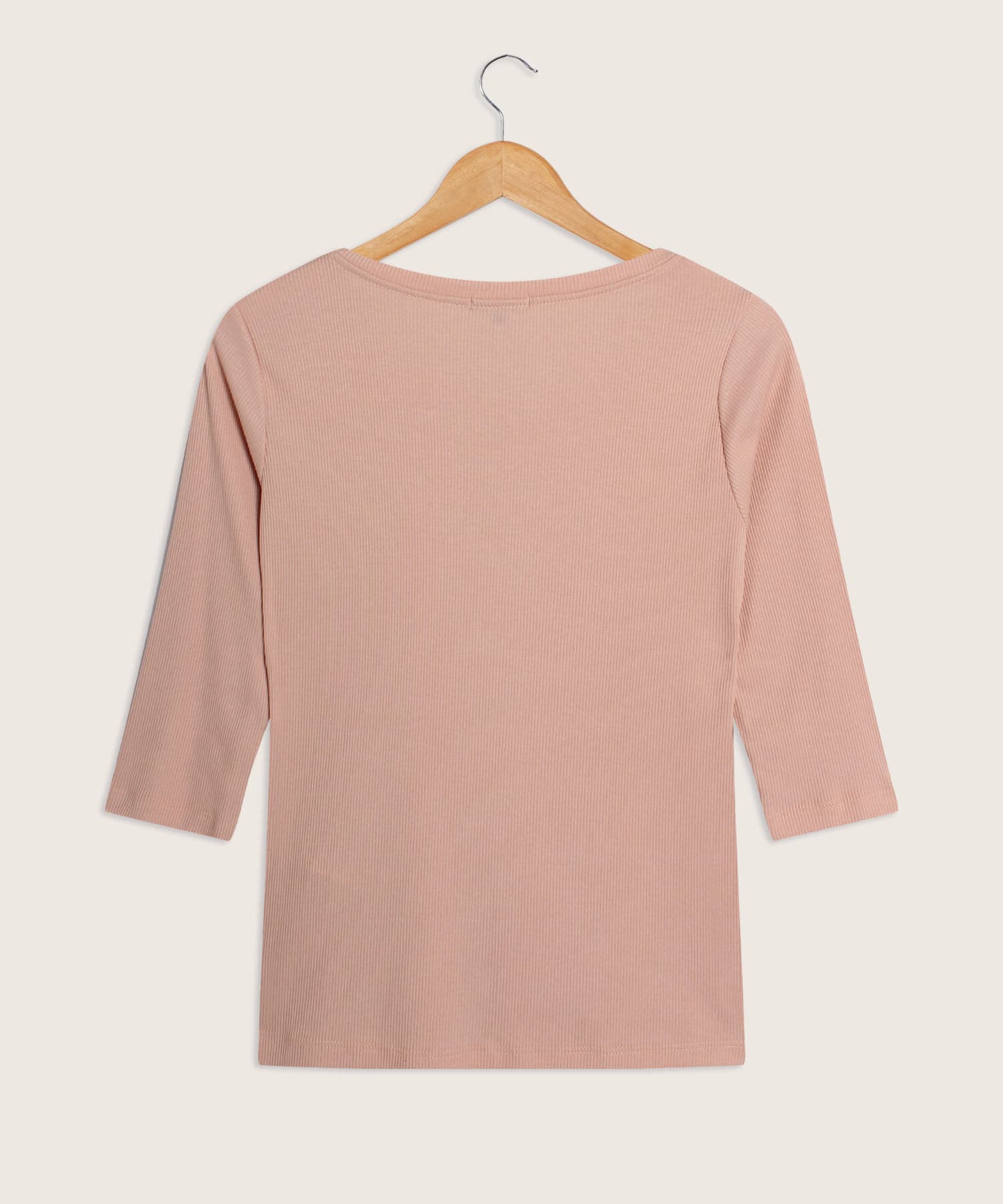 Camiseta Sierra Texturizado rosa empolvado para mujer, vista 3