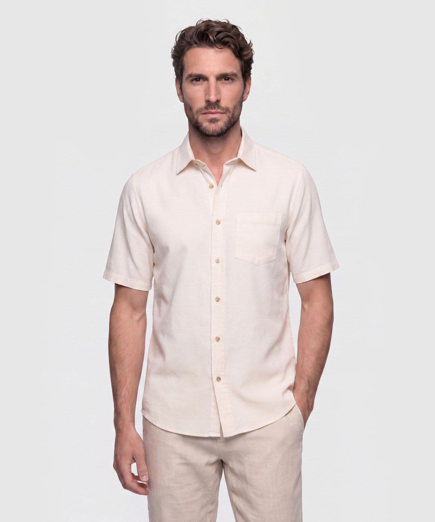 Camisa Violeta Minimalista arena para hombre, vista principal