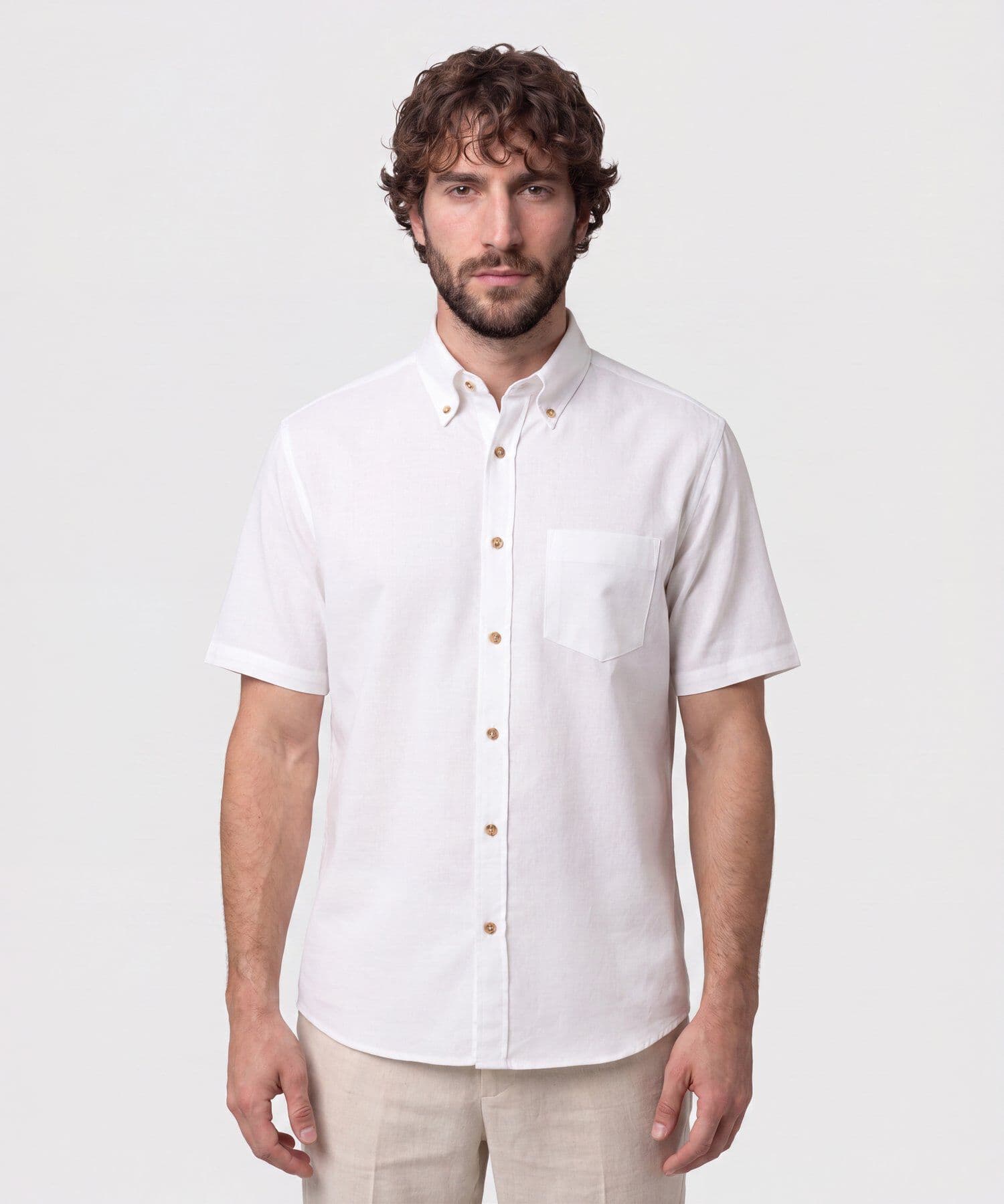 Camisa Laguna Edición Lino blanco para hombre, vista principal