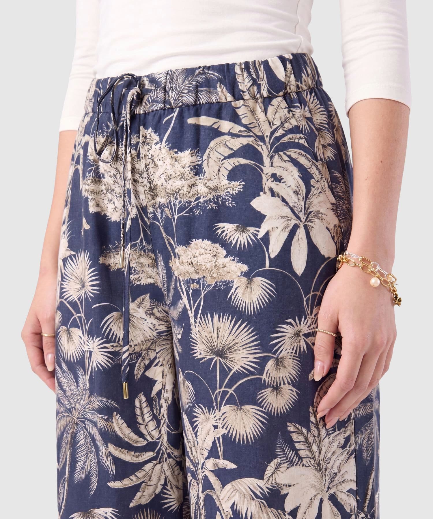 Pantalón Azahar Contemporáneo azul marino para mujer, vista 3