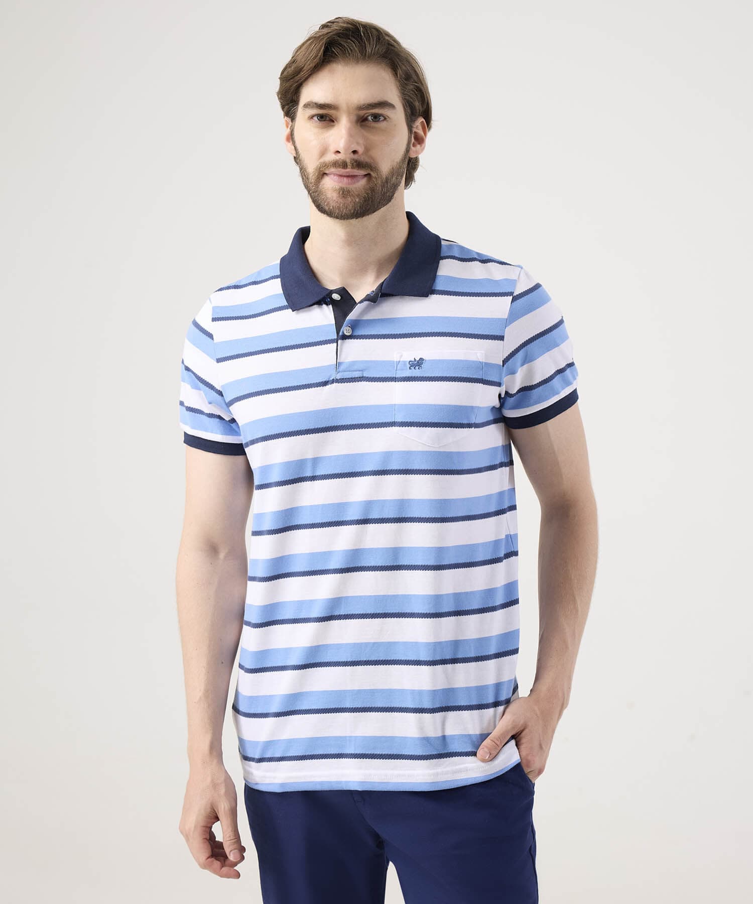 Polo Renata Edición Lino azul marino para hombre, vista principal