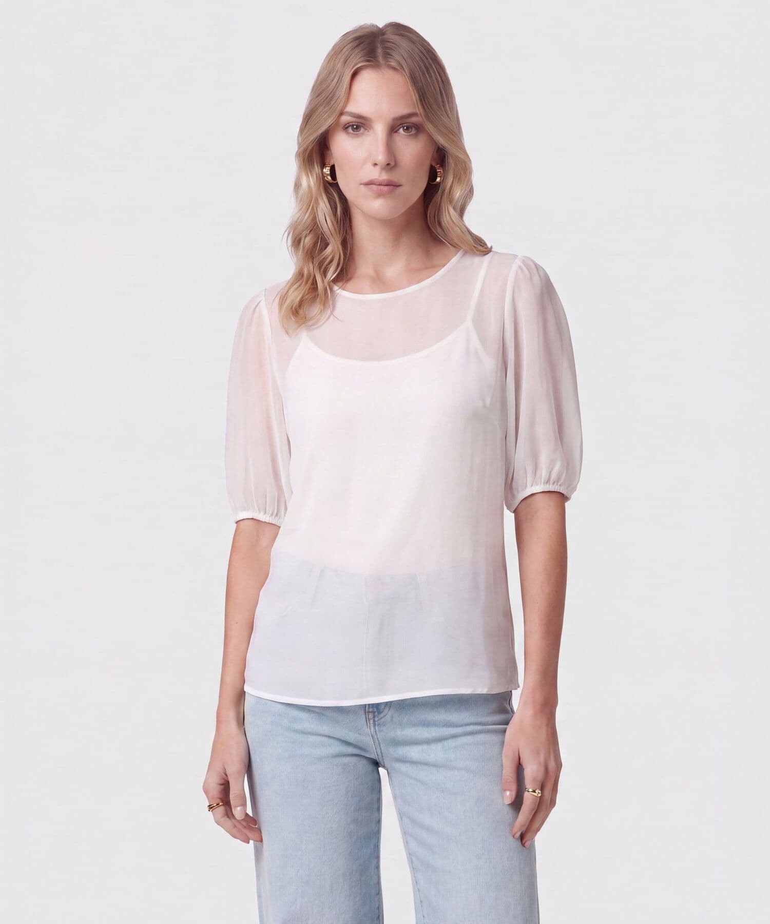 Blusa Granada Edición Lino blanco para mujer, vista principal