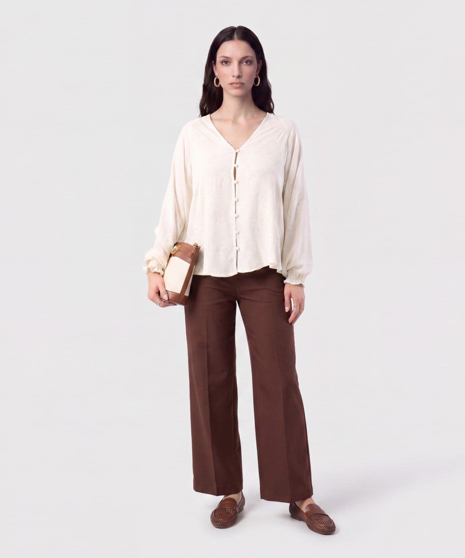 Blusa Horizonte Sastre arena para mujer, vista 2