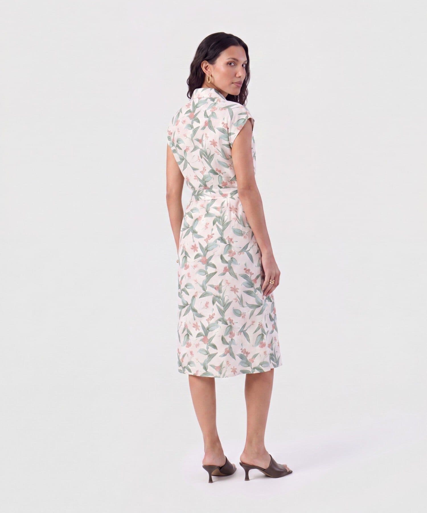 Vestido Renata Relajado verde oliva para mujer, vista 3