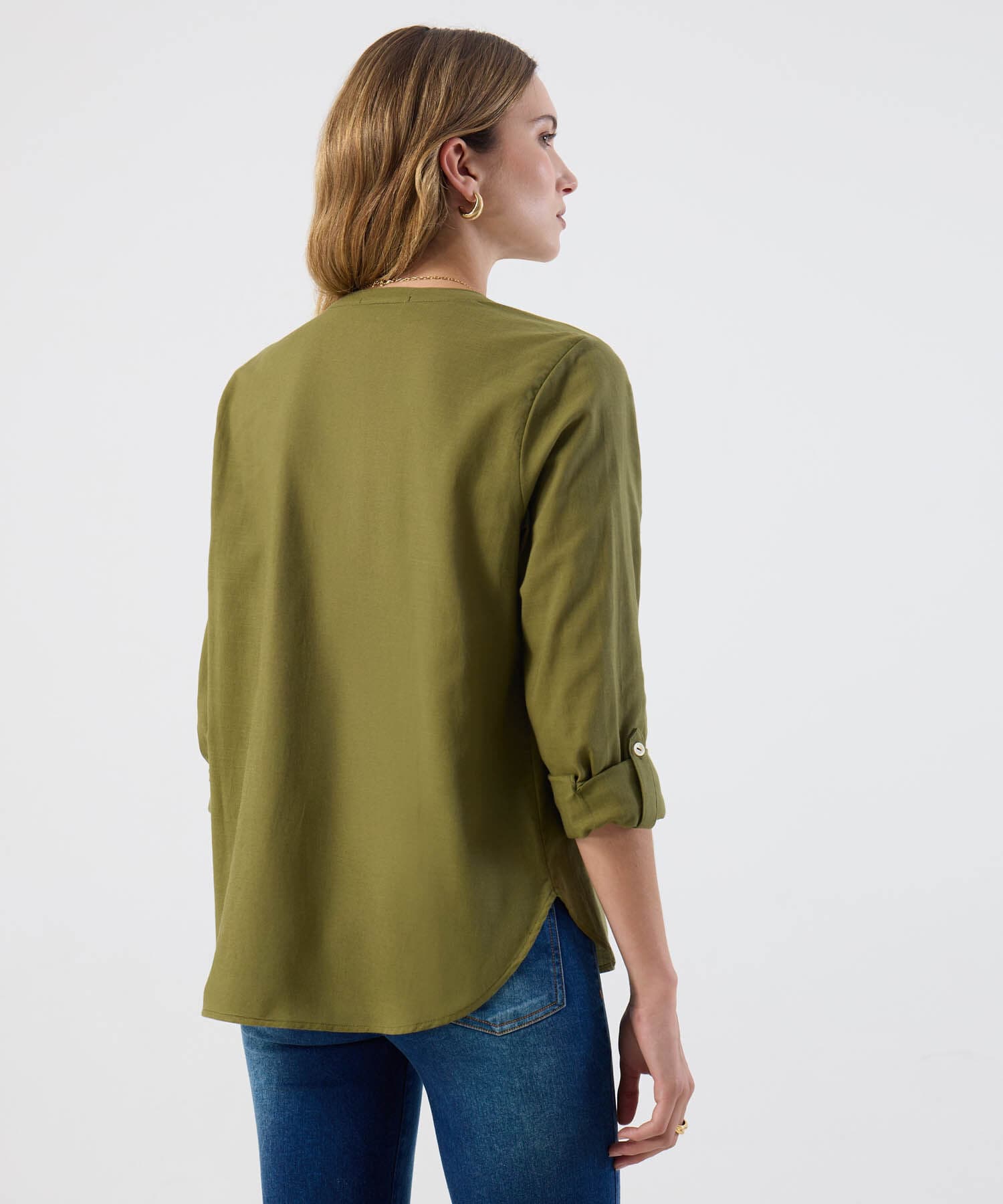 Blusa Solana Suave verde oliva para mujer, vista 4