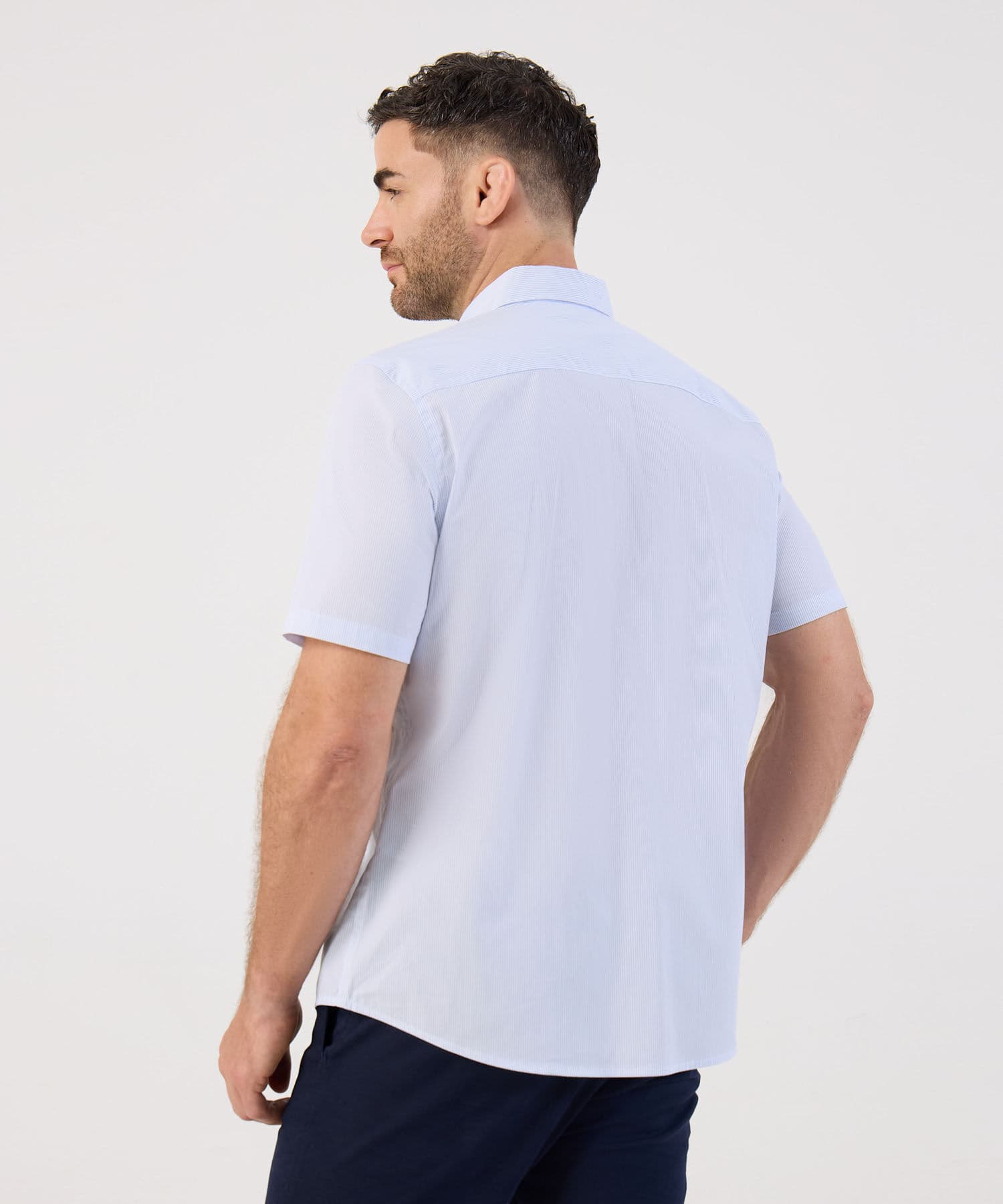 Camisa Siena Minimalista azul marino para hombre, vista 4