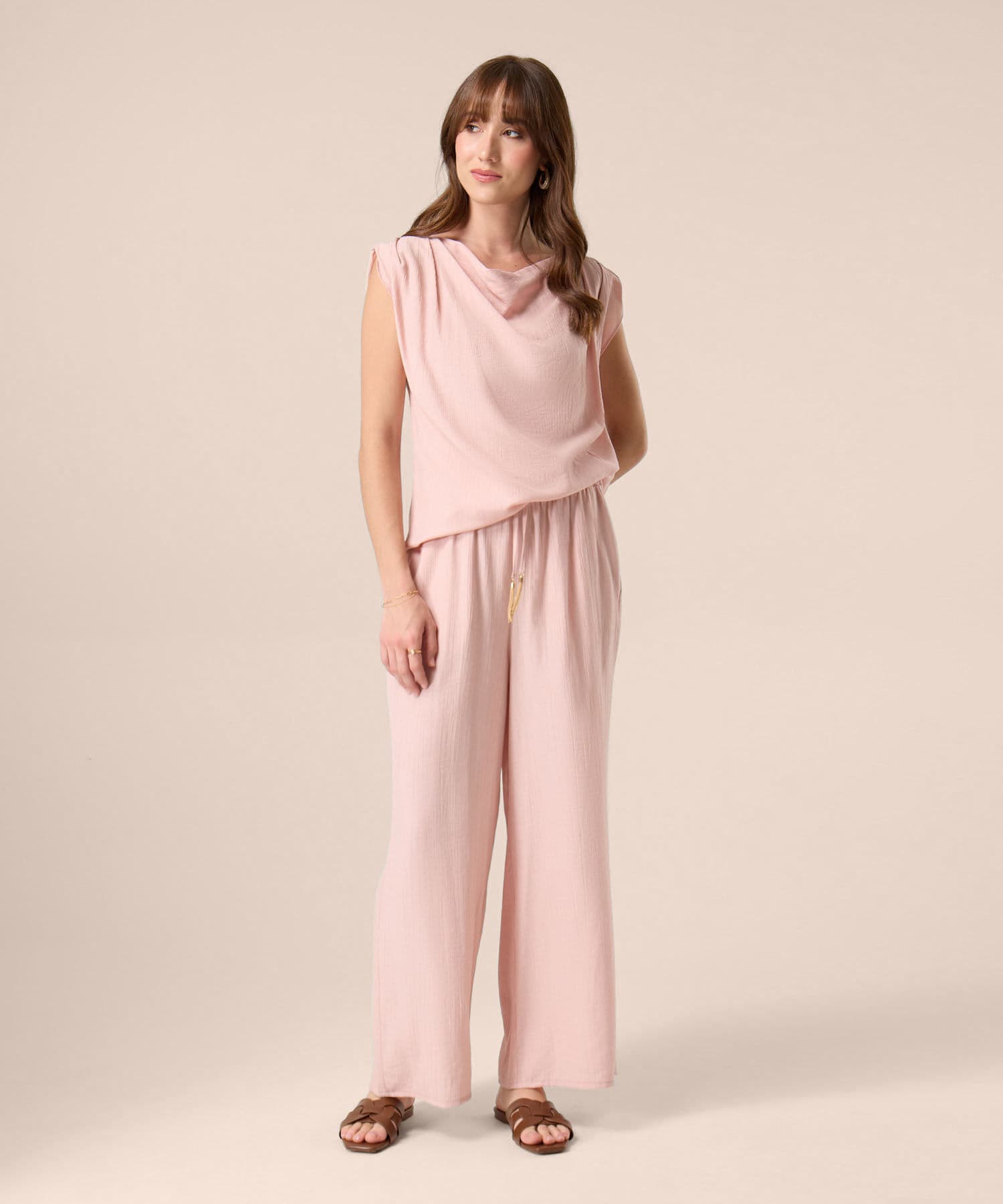 Blusa Dorada Suave rosa empolvado para mujer, vista 2