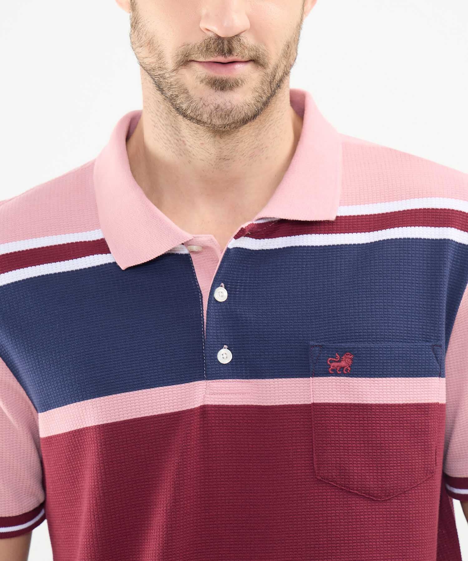 Polo Marea Texturizado vinotinto para hombre, vista 3