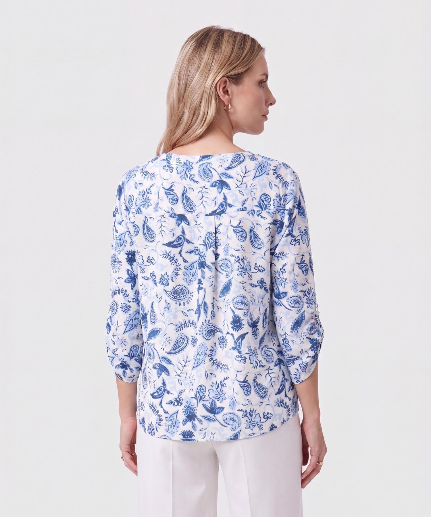 Blusa Elisa Fluido azul marino para mujer, vista 4