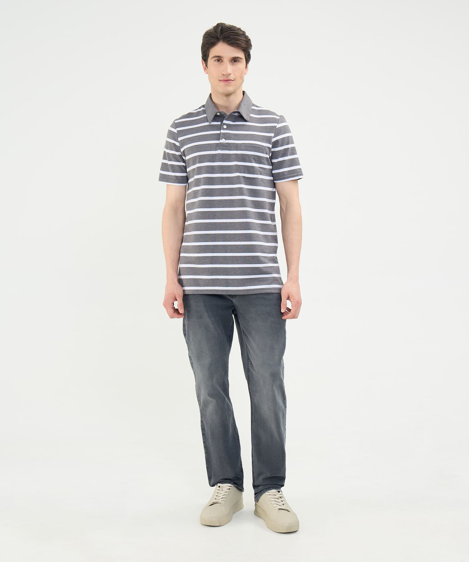 Polo Bahía Natural gris humo para hombre, vista 2