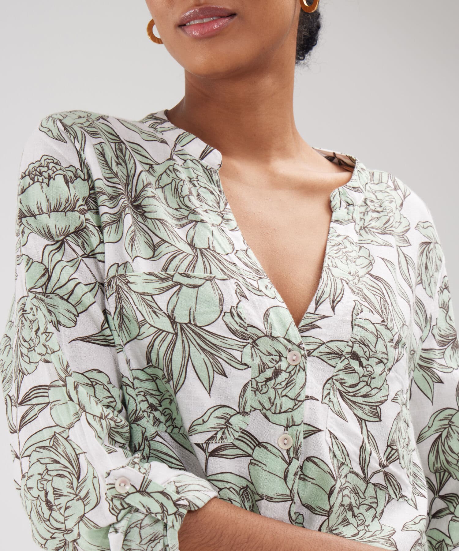 Blusa Valle Sastre verde oliva para mujer, vista 3