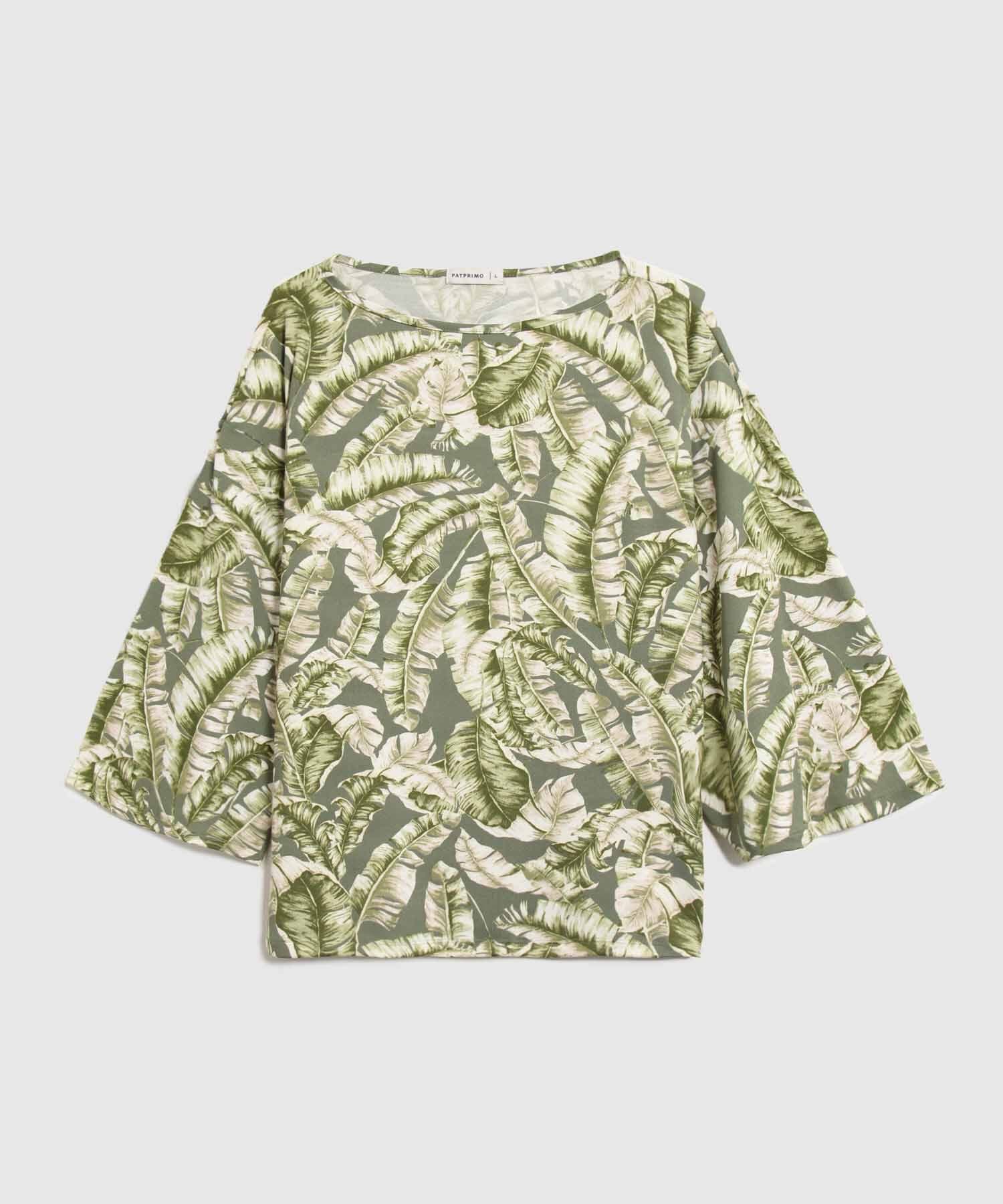 Blusa Flora Relajado verde oliva para mujer, vista principal