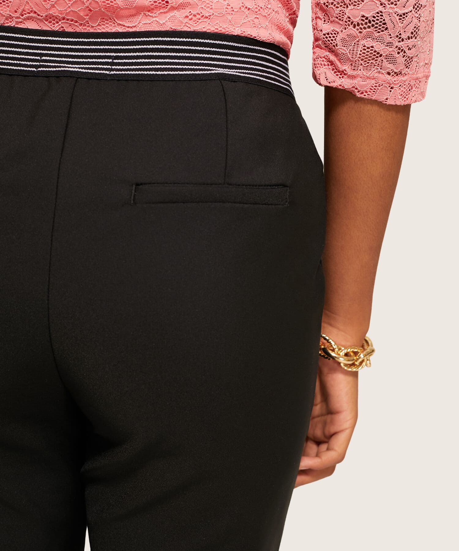 Pantalón Isadora Texturizado negro para mujer, vista 4