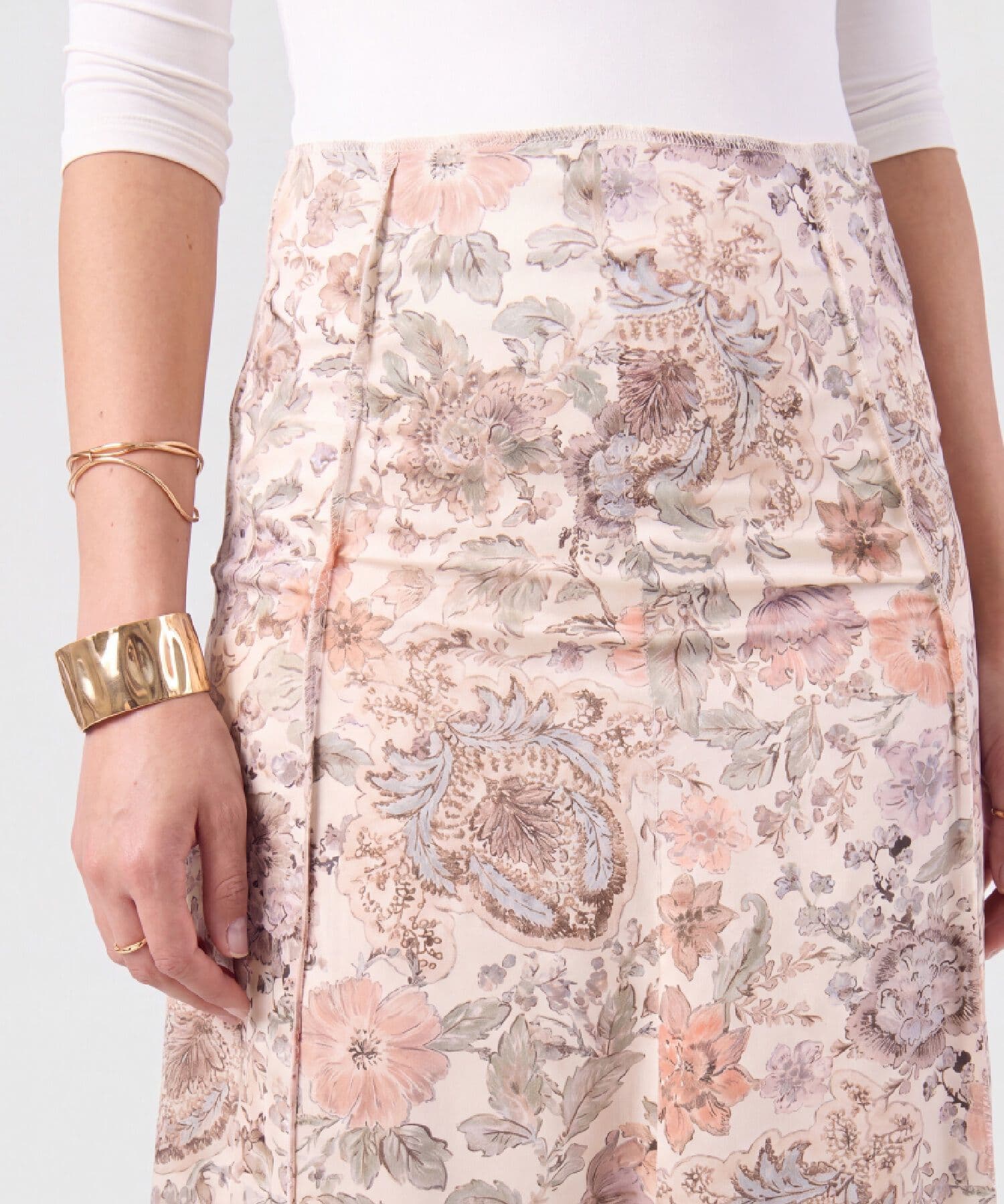 Falda Marfil de Noche rosa empolvado para mujer, vista 3