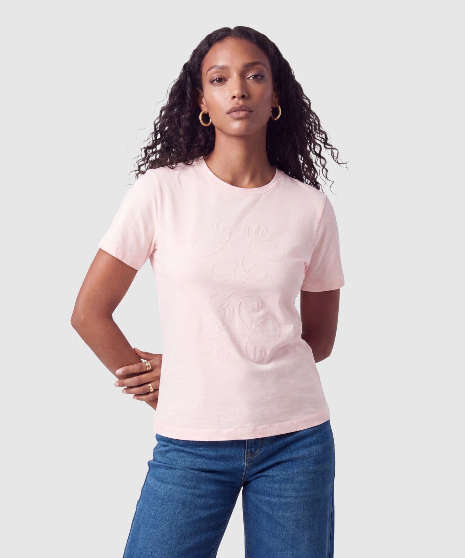 Camiseta Sierra Clásico rosa empolvado para mujer, vista principal