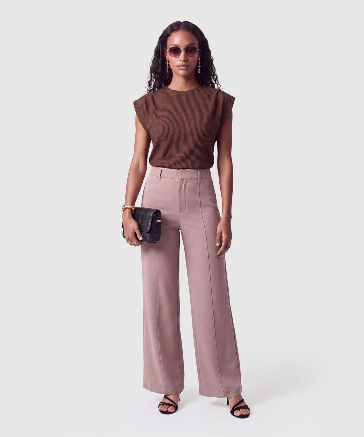 Pantalón Celeste Relajado arena para mujer, vista 2