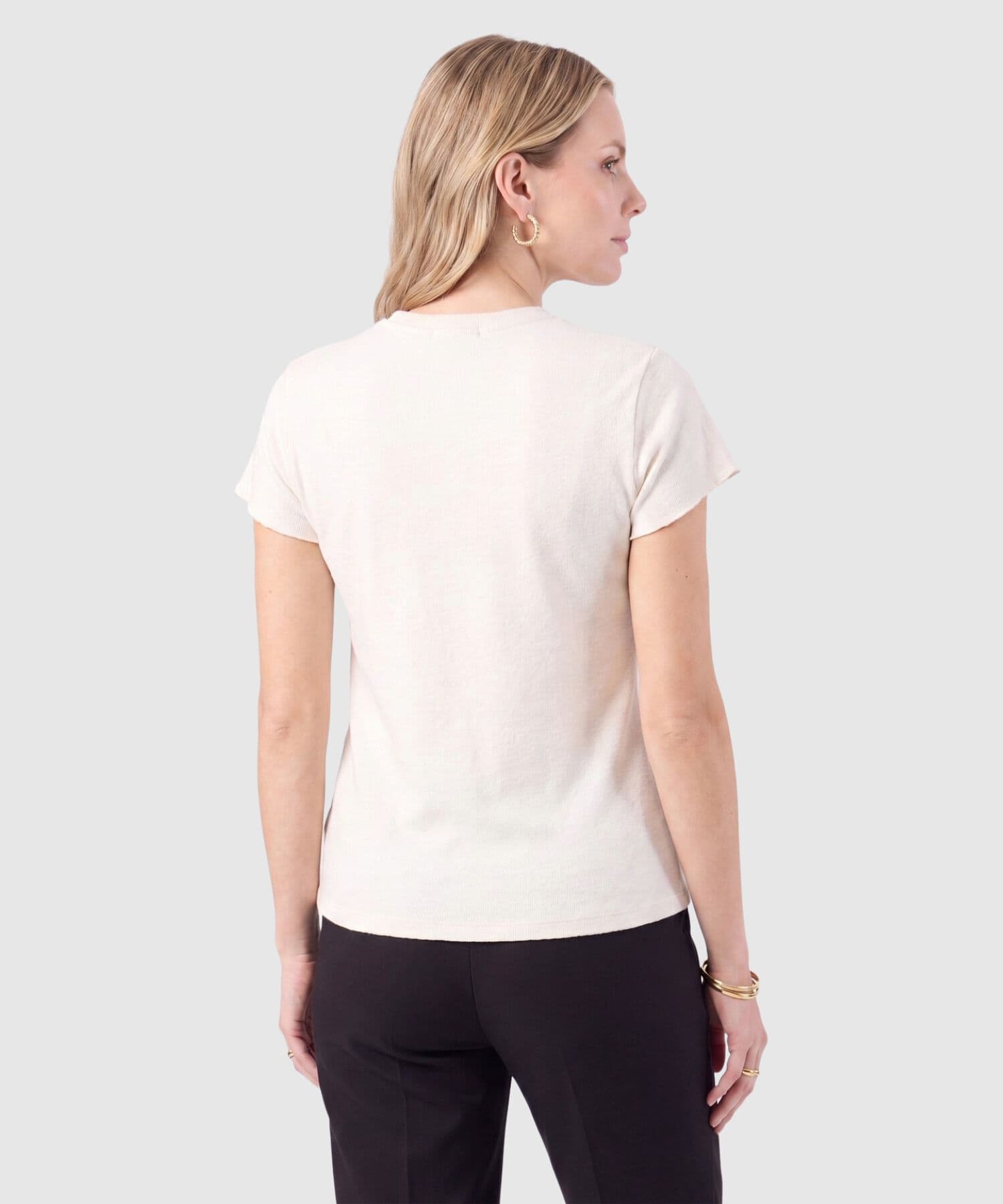 Camiseta Horizonte Texturizado blanco para mujer, vista 4