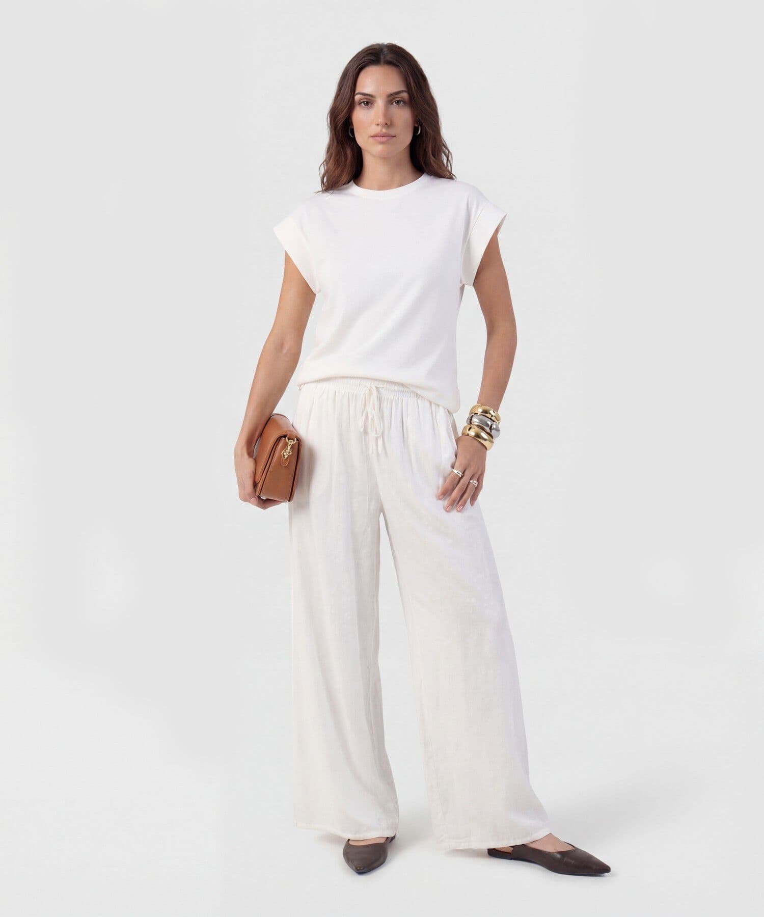 Pantalón Solana Contemporáneo blanco para mujer, vista 2