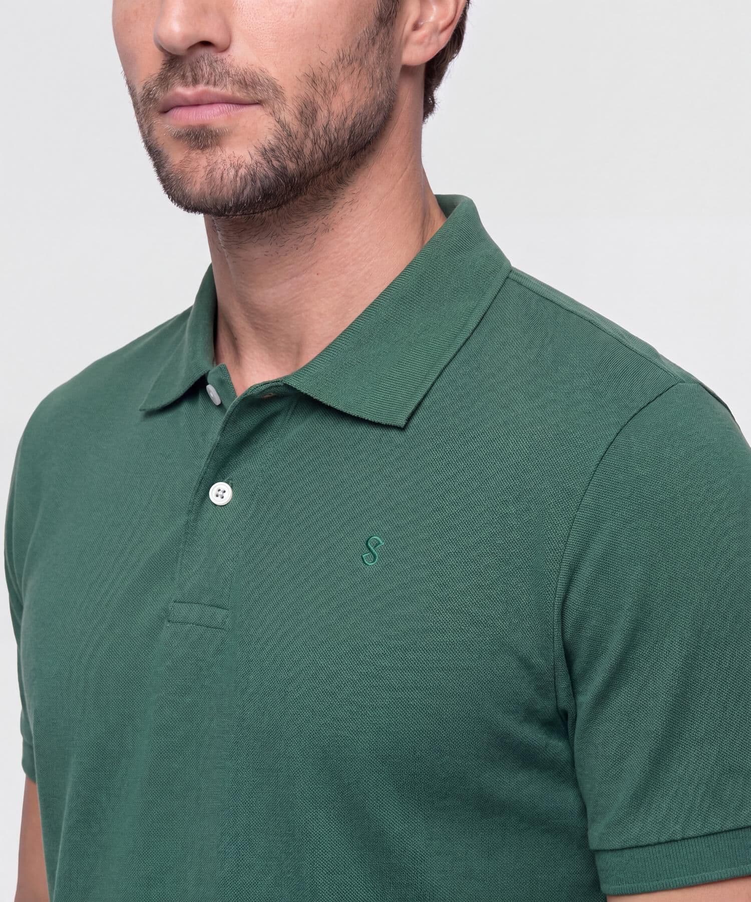 Polo Orquídea Clásico verde oliva para hombre, vista 3