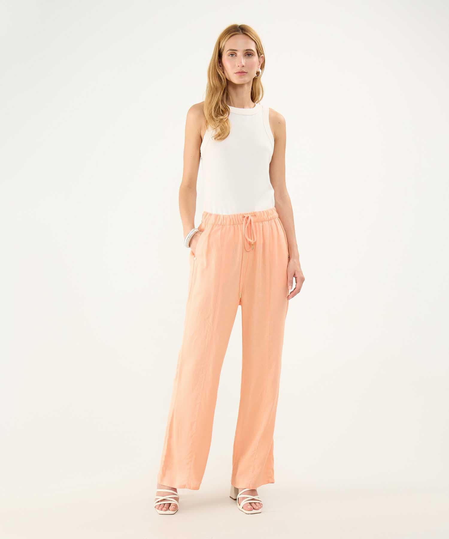Pantalón Celeste Esencial naranja para mujer, vista 2