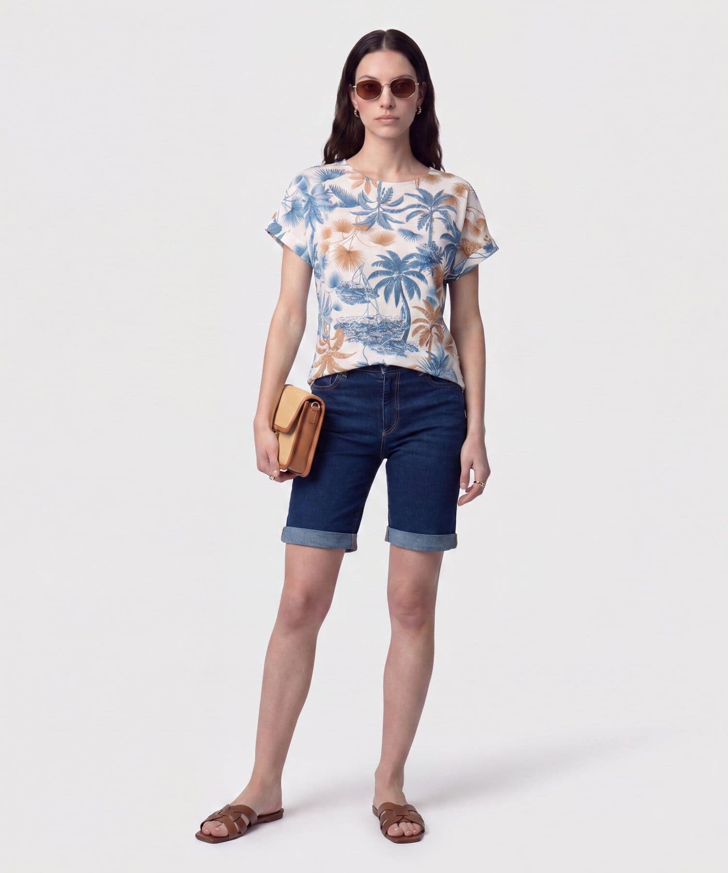 Blusa Salina Urbano azul marino para mujer, vista 2