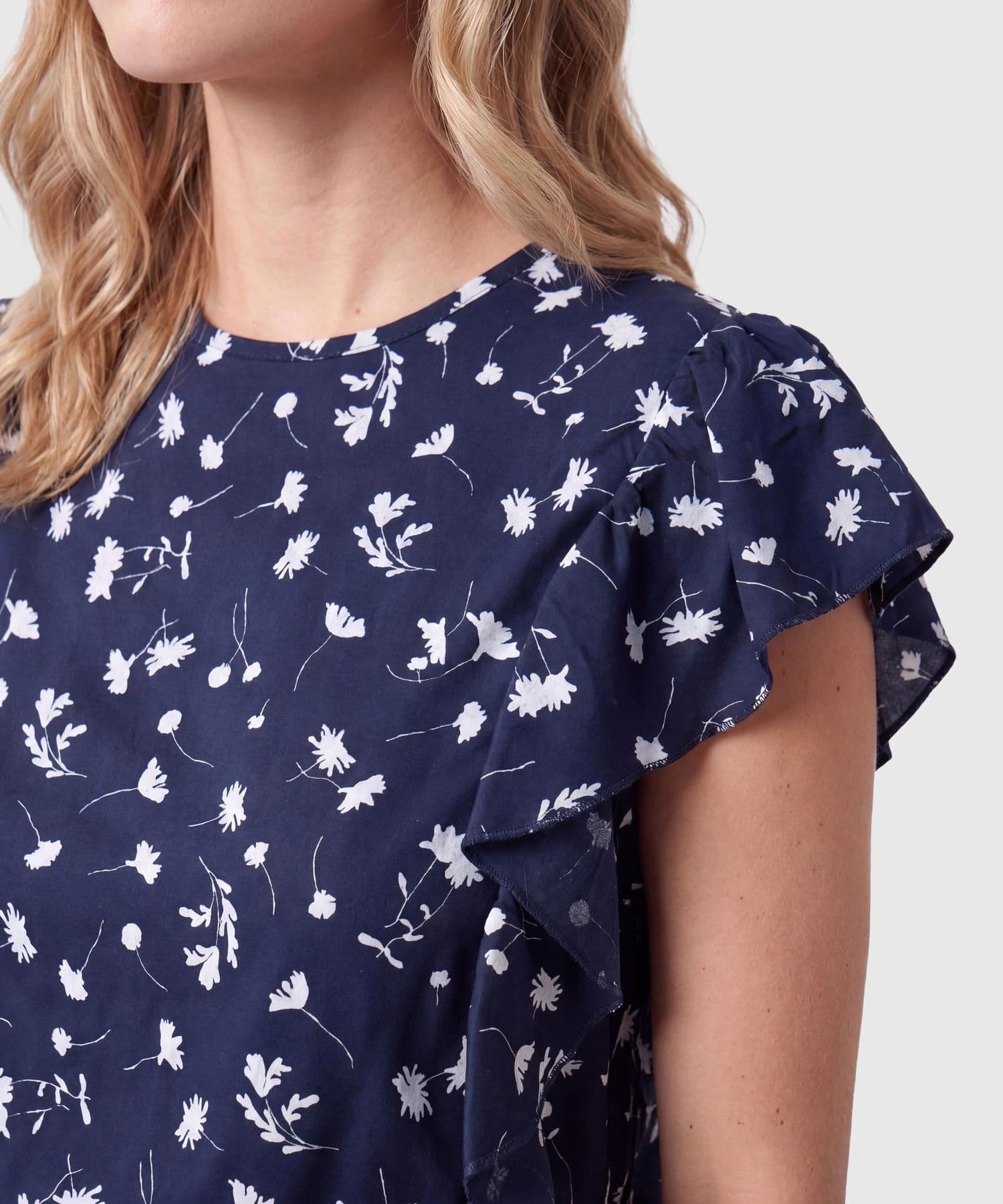 Blusa Celeste Contemporáneo azul marino para mujer, vista 3