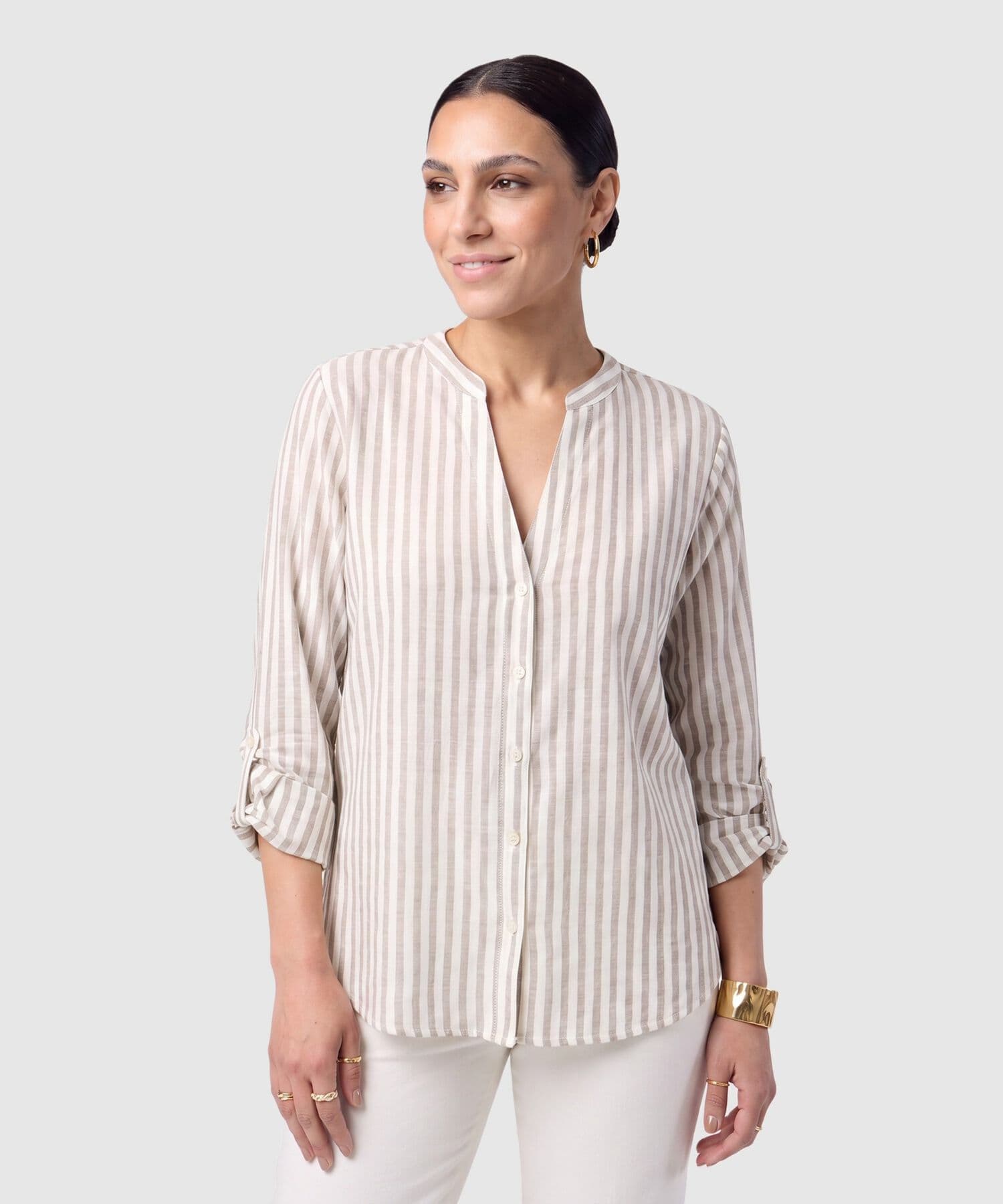 Blusa Marea Fluido café para mujer, vista principal