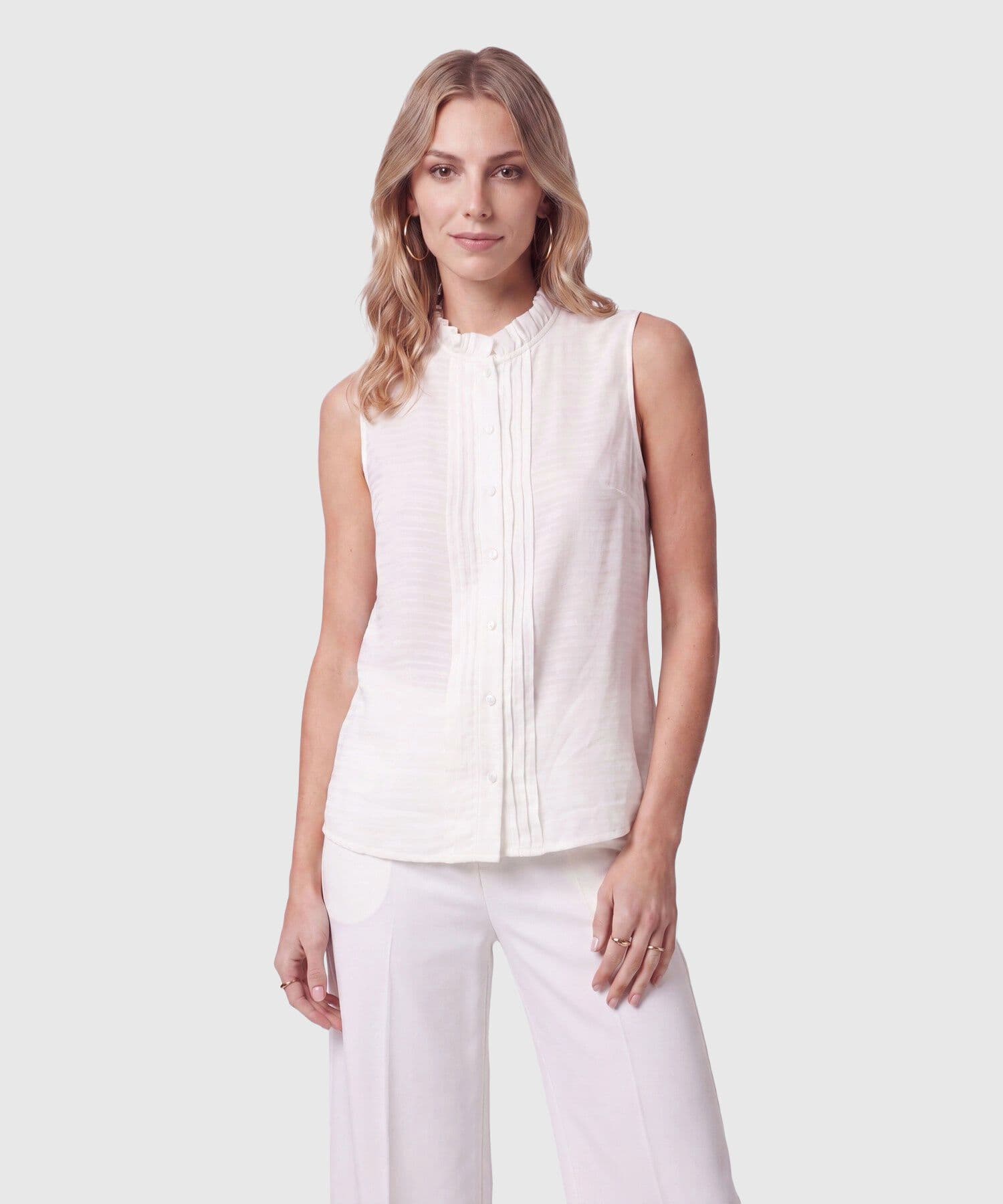 Blusa Litoral Contemporáneo blanco para mujer, vista principal
